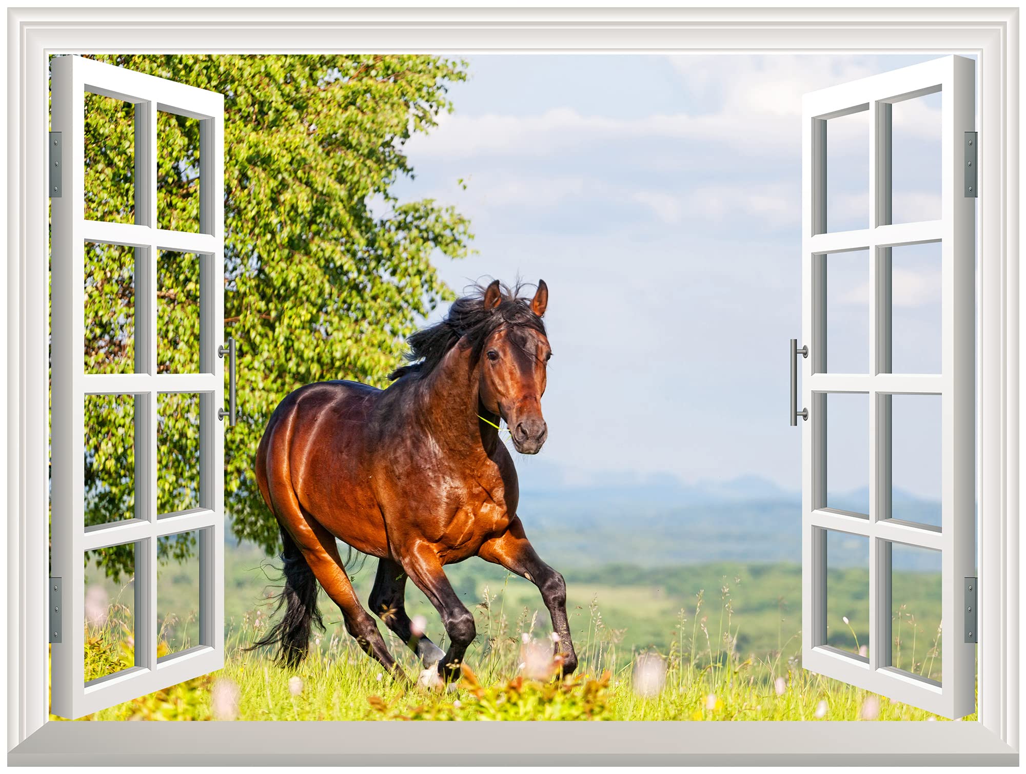 Wall26 Removable Wall Sticker/Wall Mural (36''X48'', Brown Horse)