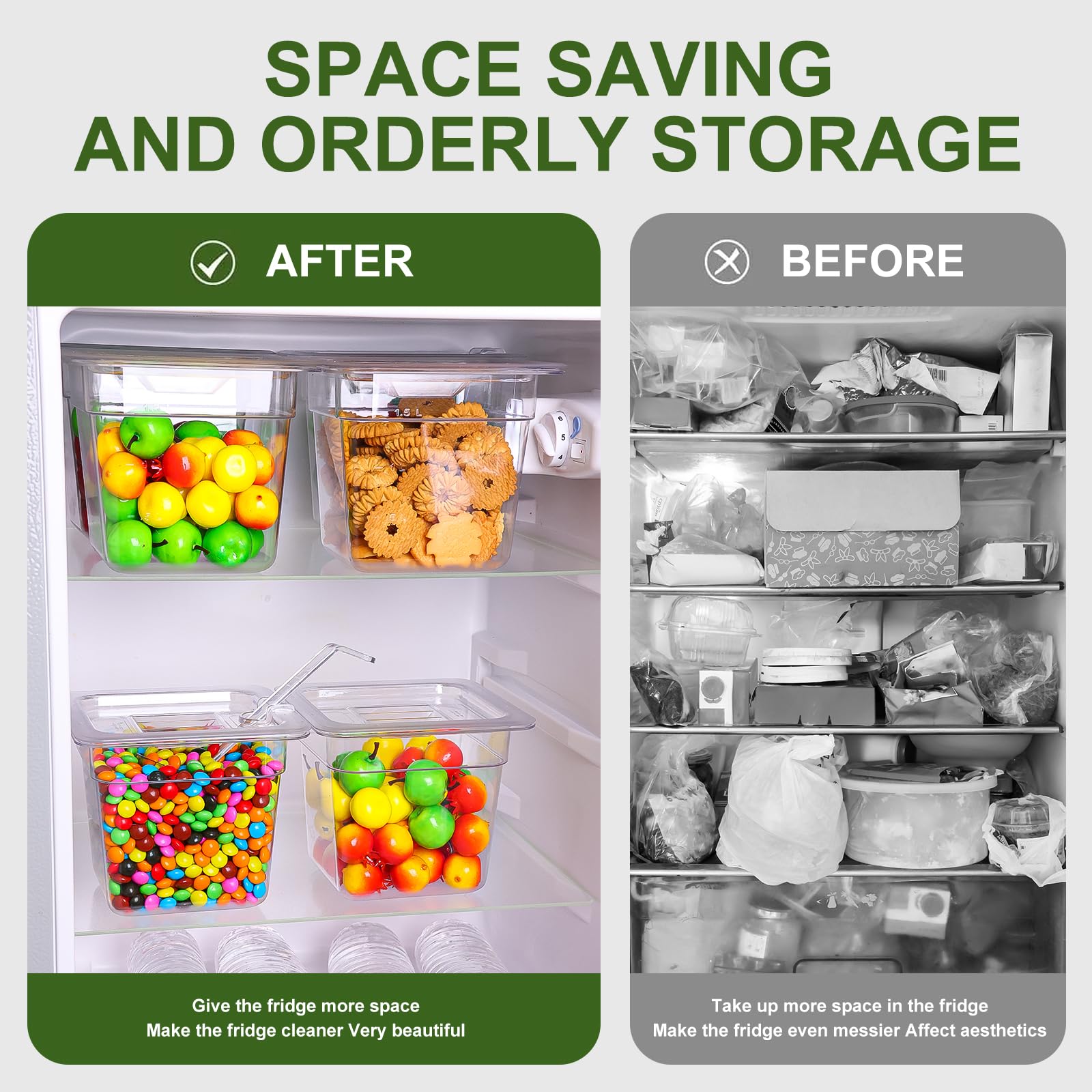 Pyqth 12 Pack Plastic Clear Food Pan With Lids, 1/6 Size 6'' Deep Polycarbonate Commercial Food Pans Stackable Food Storage Cont