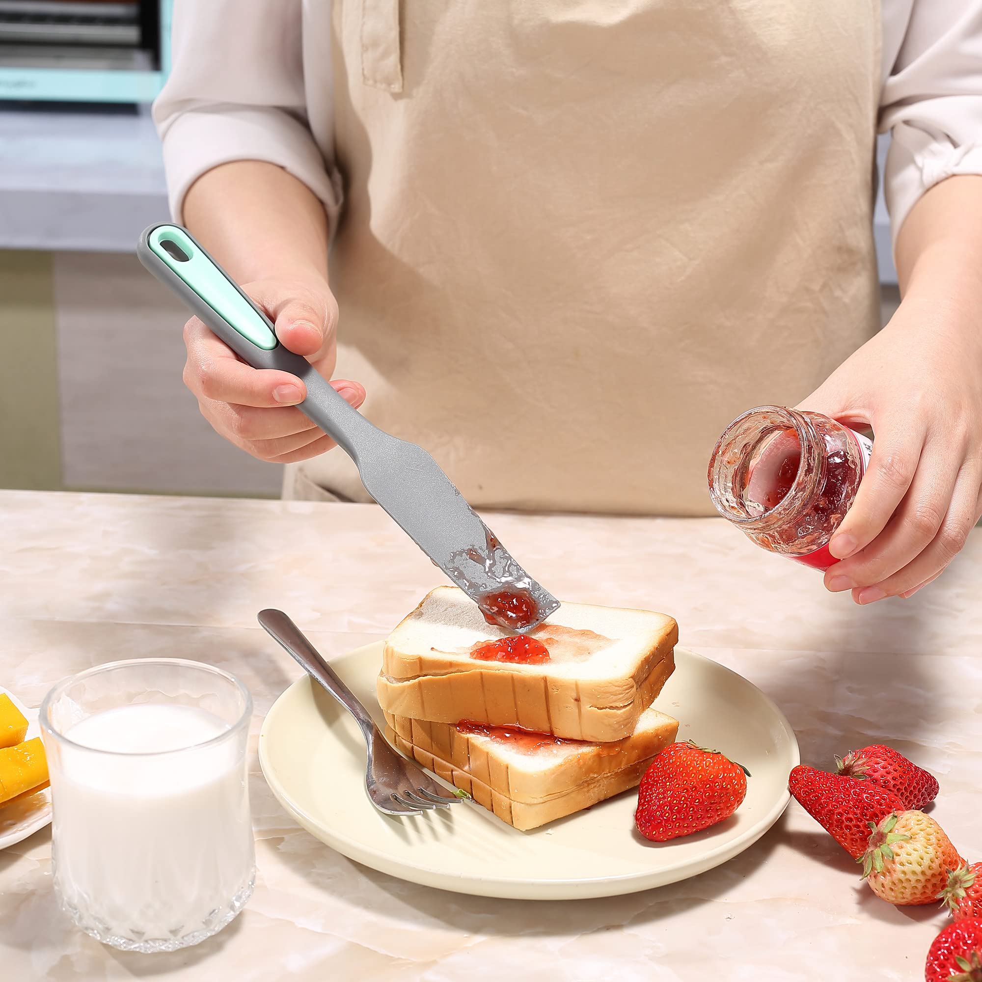 To Encounter Silicone Spatula Set, Rubber Blender Spatula, Jar Spatula For Baking Mixing And Stirring, Nonstick, Heat Resistant