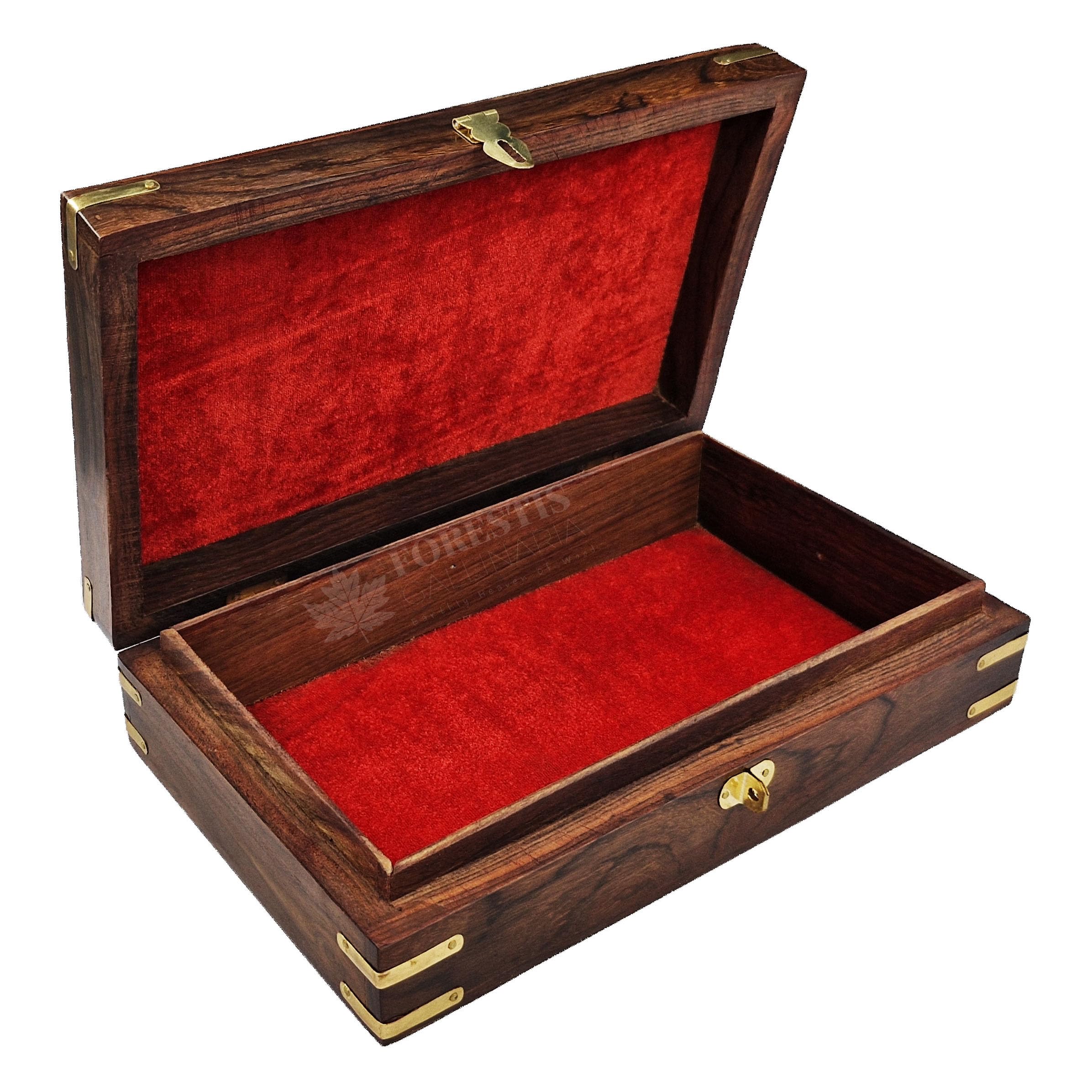 FORESTIS GALLINARIA Exquisitely Hand Brass-Filled Wooden OM Box for Good Luck| Jewellery Box| Handmade Decorative Case| Kit (10x