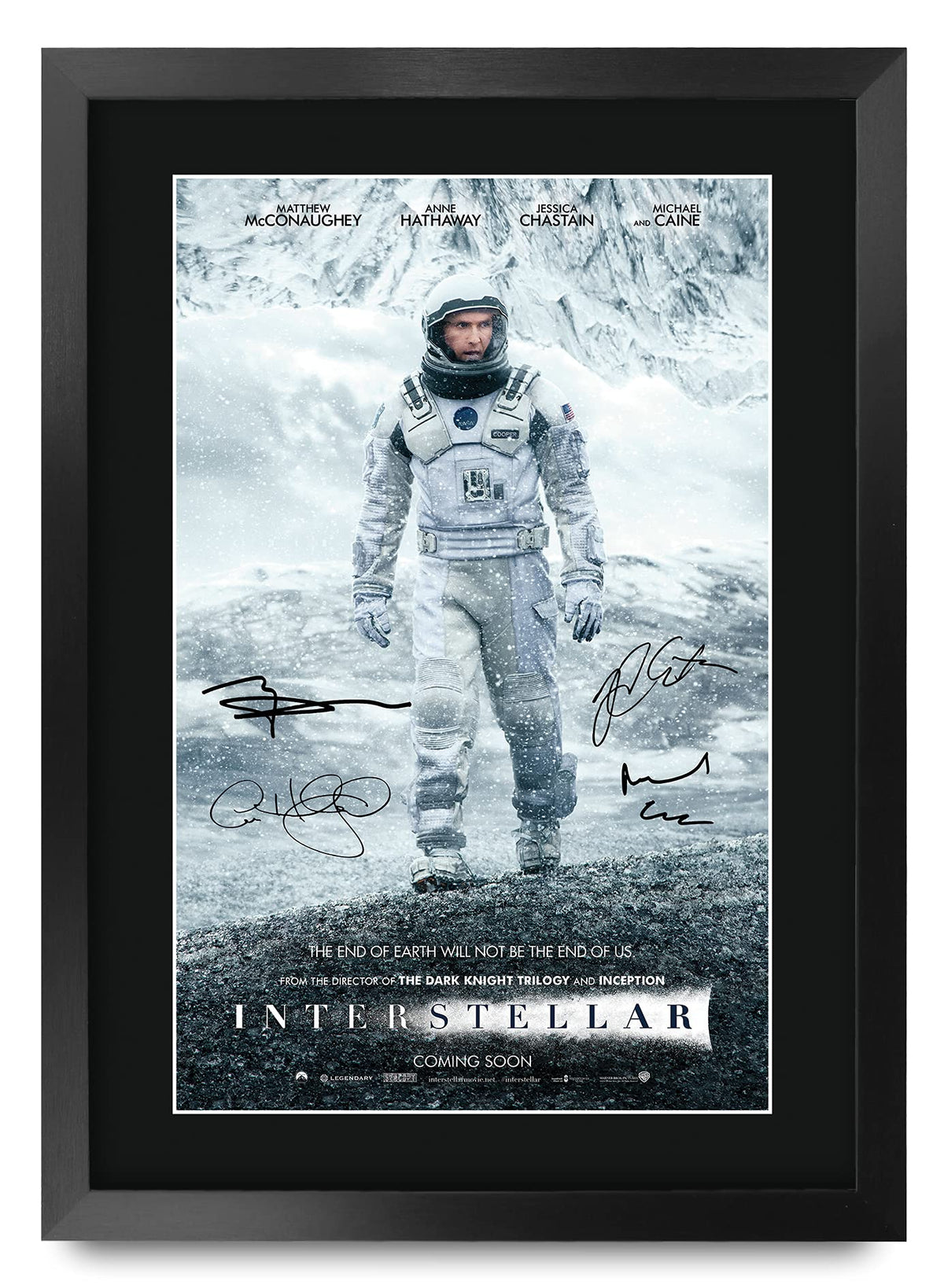 Hwc Trading Interstellar Matthew Mcconaughey, Anne Hathaway 16 X 12 Inch Framed Gifts Printed Poster Signed Autograph Picture Fo