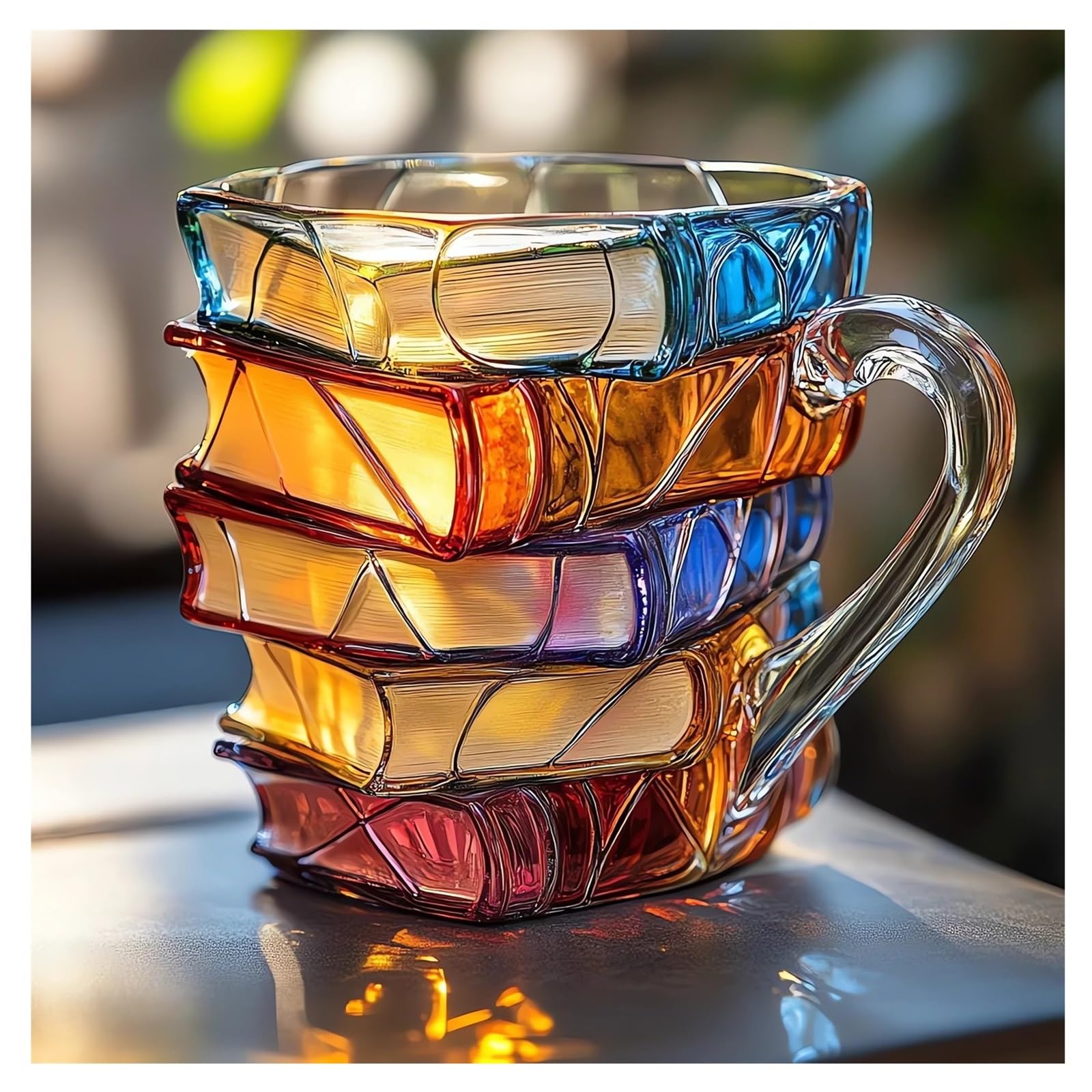 Painted Book Mug 2025 New Novelty Mugs for Book Lovers Gifts Unique Handmade Coffee Mugs Glass 11 0z Cool Funny Bookish Tea Cups