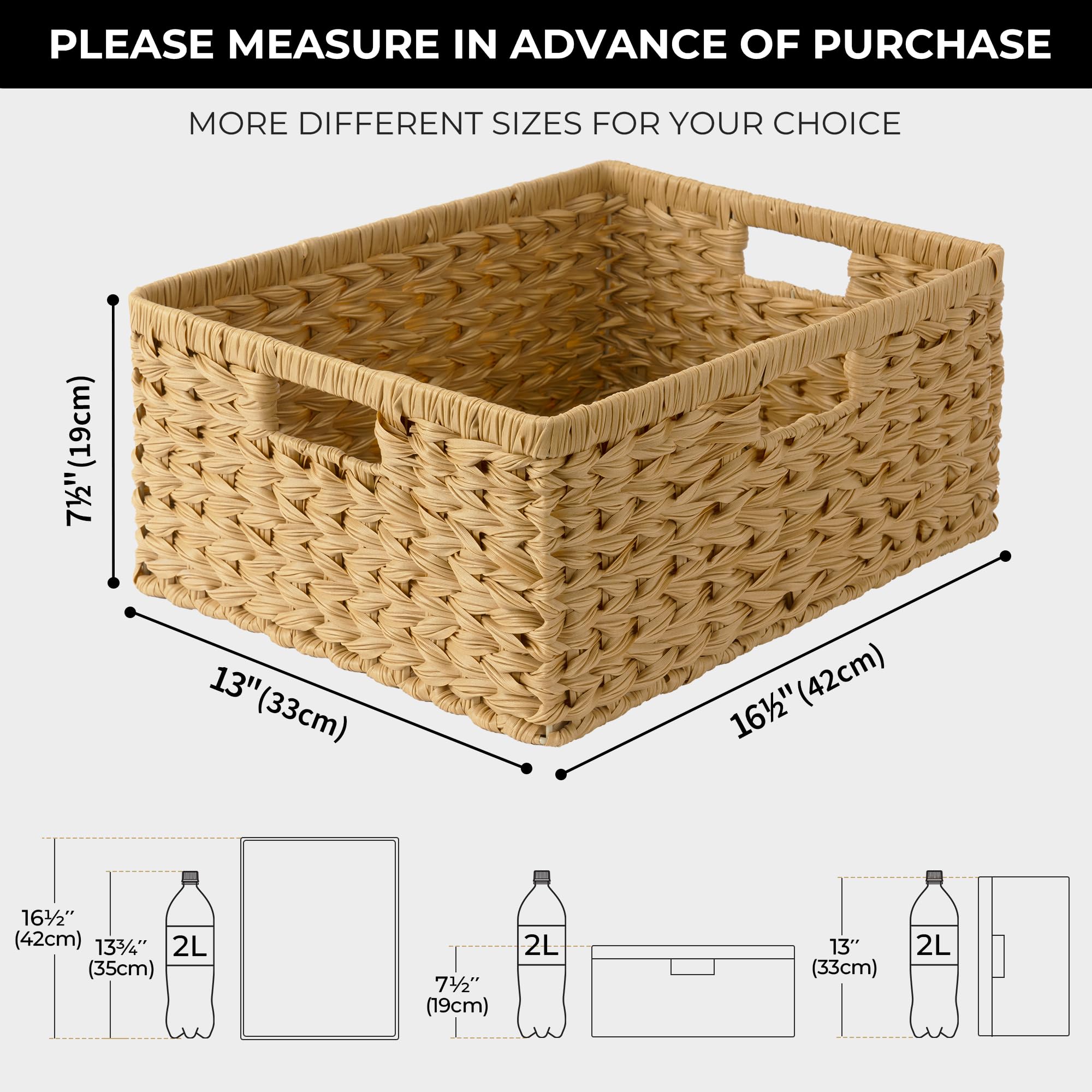 Granny Says Large Wicker Basket, Decorative Woven Basket For Storage, Wicker Basket With Handles, Waterproof Storage Basket For