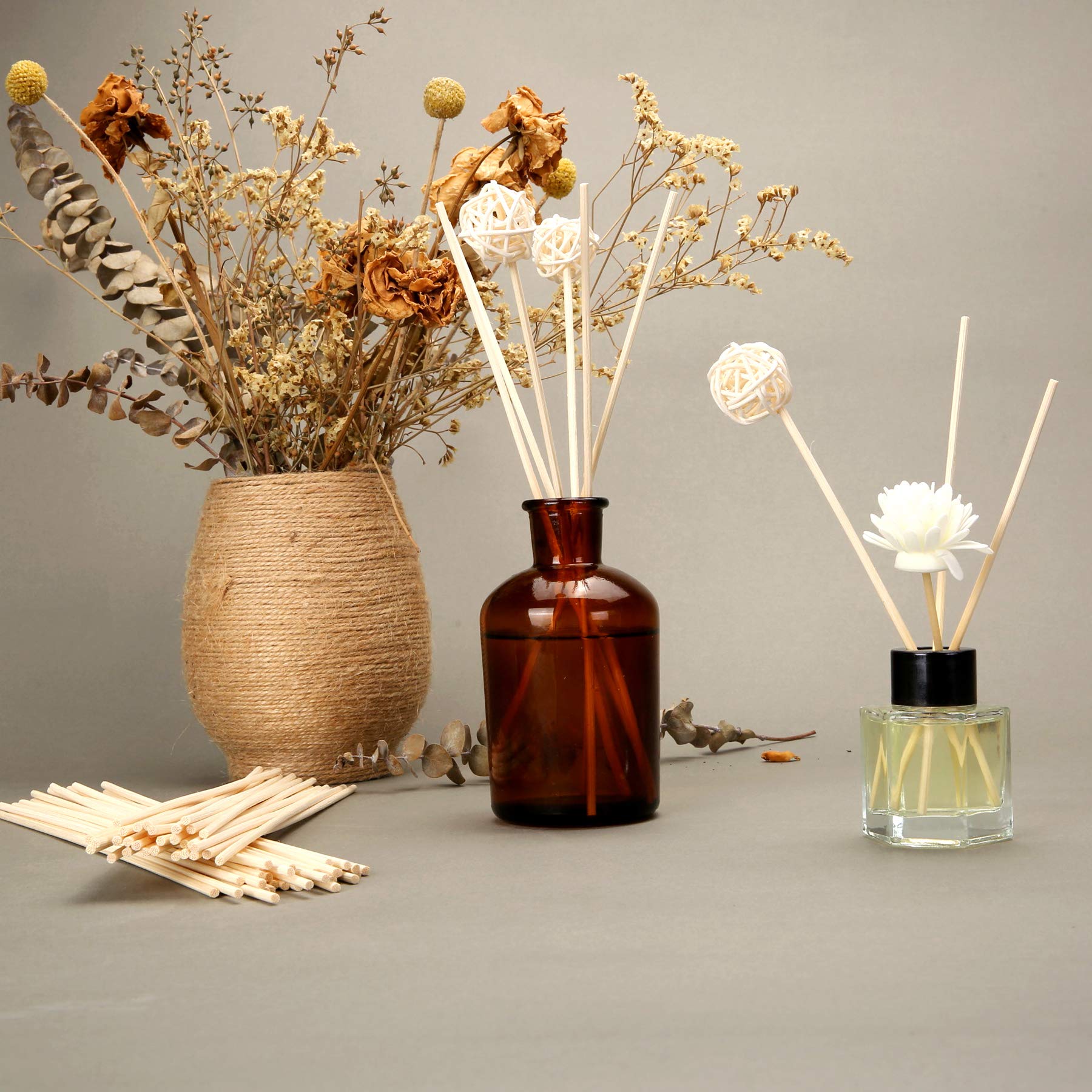 Tc 100Pcs Reed Diffuser Sticks,10 Inch Natural Rattan Wood Sticks,Diffuser Refills,Essential Oil Aroma Diffuser Replacements Sti