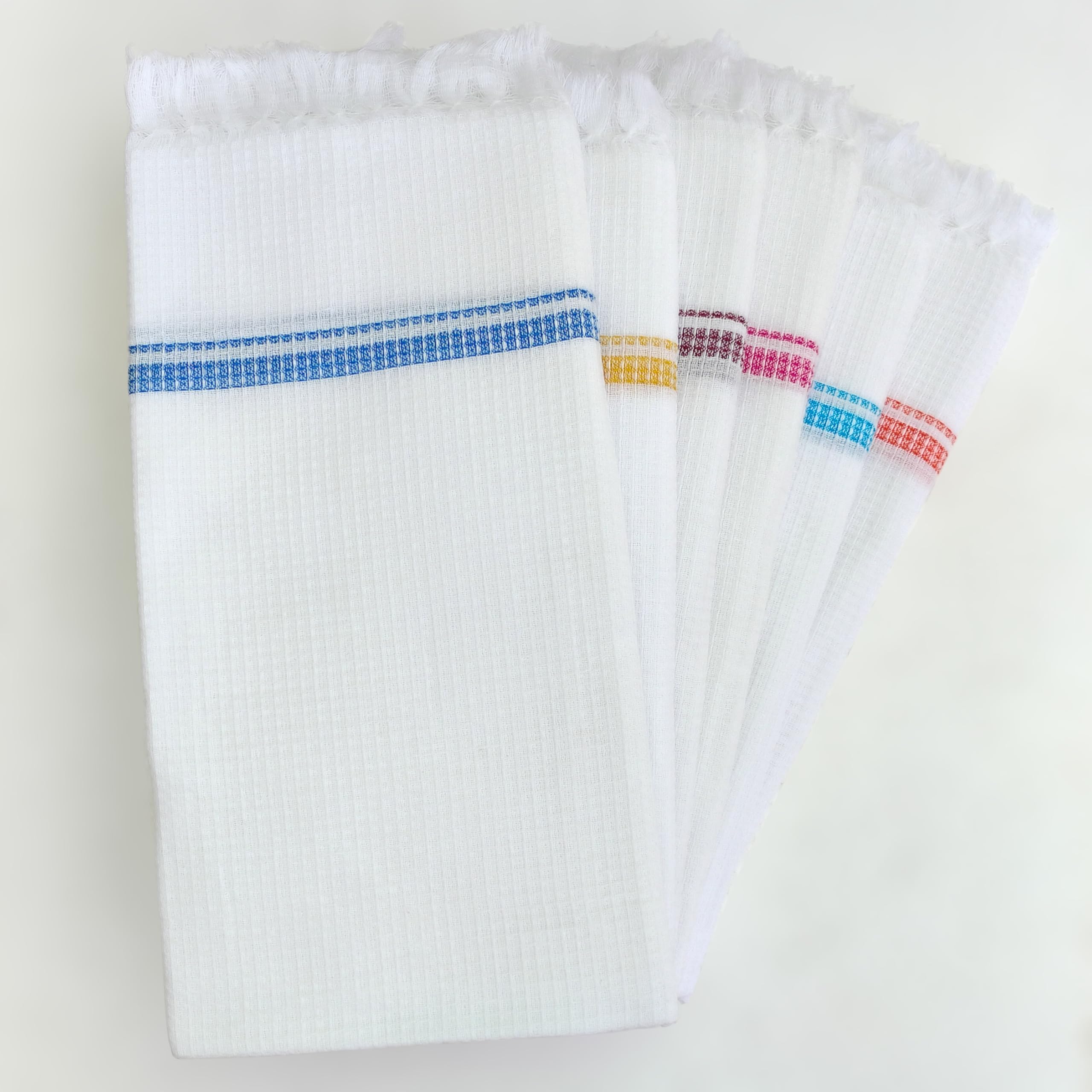 Velirson 100% Pure Cotton Waffle White Bath Towels Very Thin Lightweight | Ultra Soft Fine Stitched Edges | Size- 27X52 Inch / 6