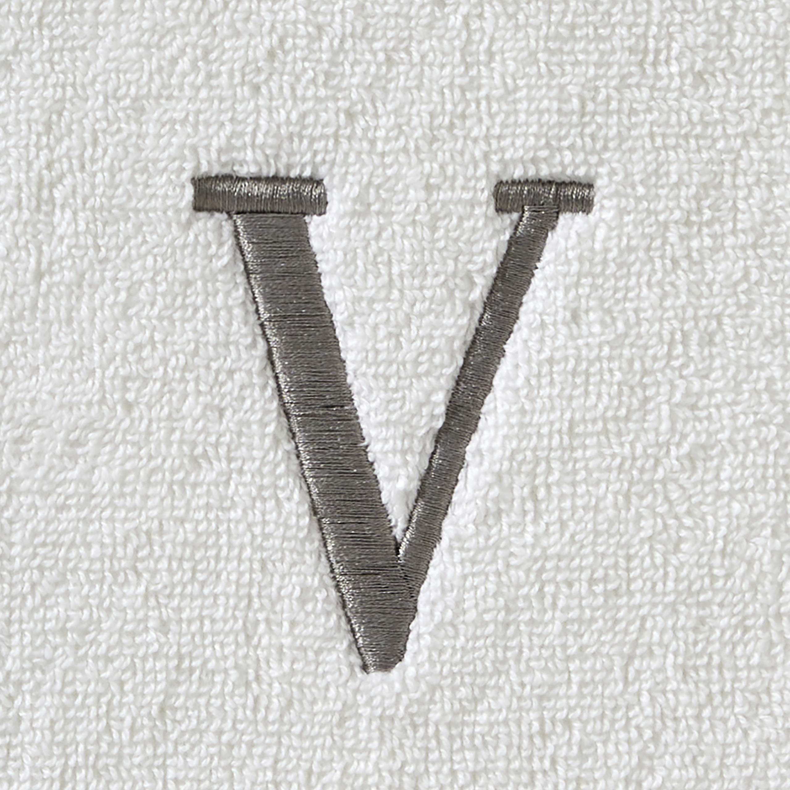 Skl Home Casual Monogram Bath Towel, V, 28X54, White