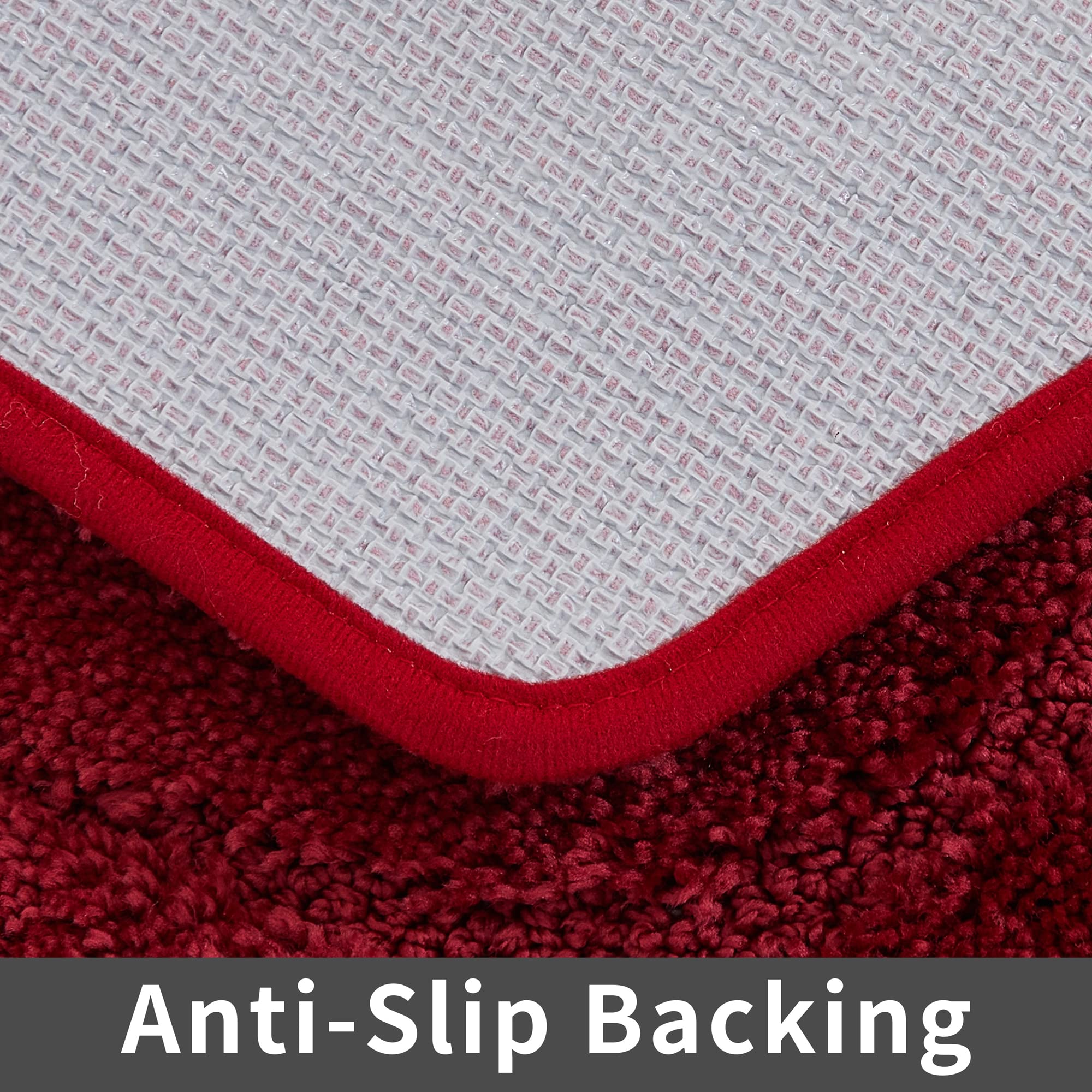 COSY HOMEER Extra Thick Bath Rugs for Bathroom - Anti-Slip Bath Linen Sets Mats Soft Plush100% Strong Polyester Living Room Bedroom Water Absorbent(Red 24x48 - Inches)