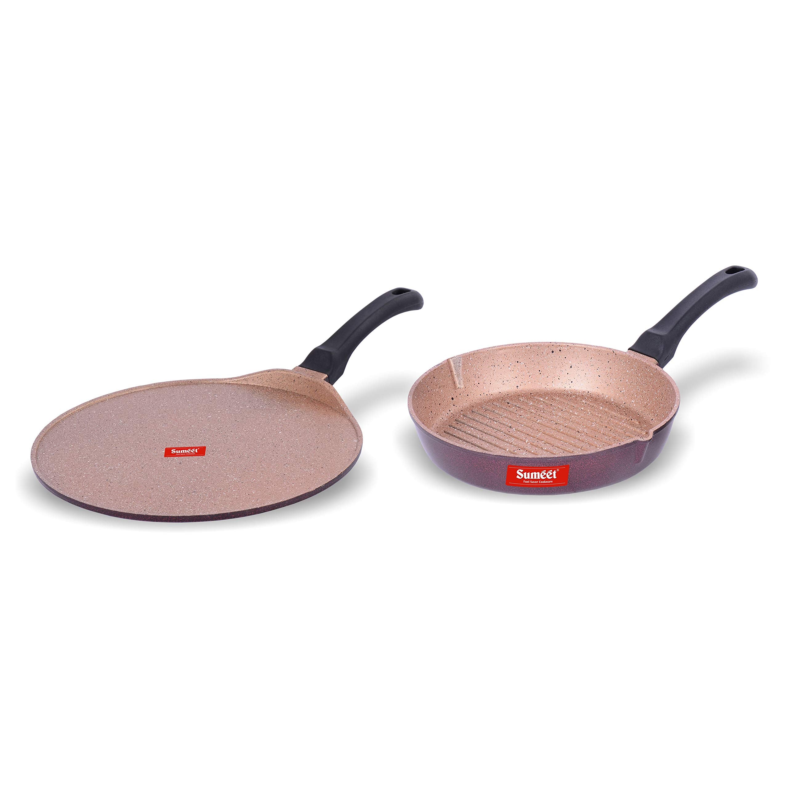Sumeet Nonstick Granite Finish Exigo Set (Tawa 30.5Cm Dia + Round Grill Pan 25.5Cm Dia)