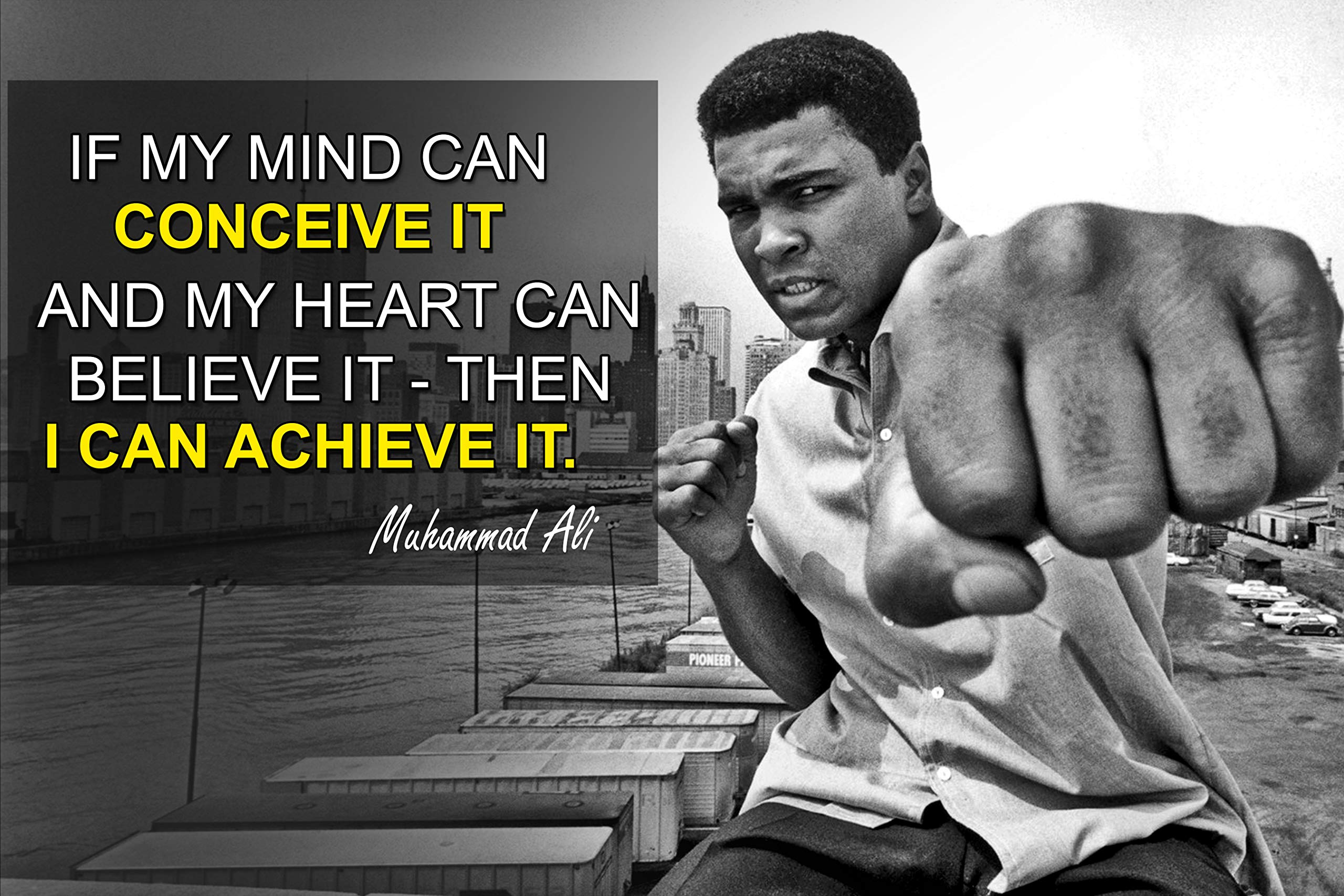 Muhammad Ali Poster Quote Boxing Black History Month Posters Sports Quotes Decorations Growth Mindset D  Cor Learning Classroom