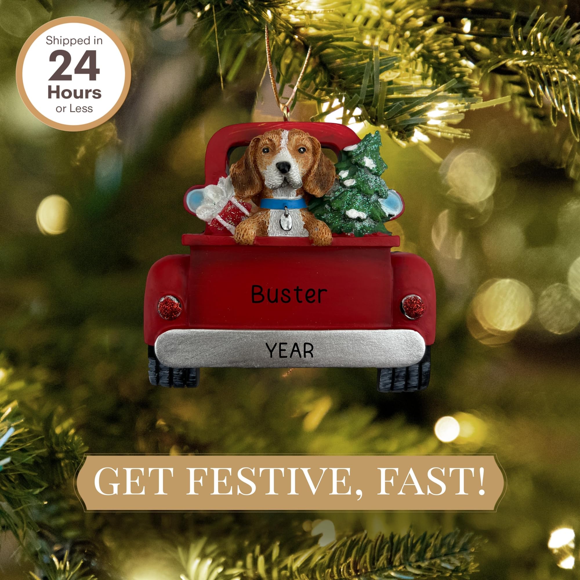 Personalized Bichon Frise Dog Ornament 2025 | Free 24h Customization | Laser Engraved Puppy's 1st Christmas Ornaments for Tree |