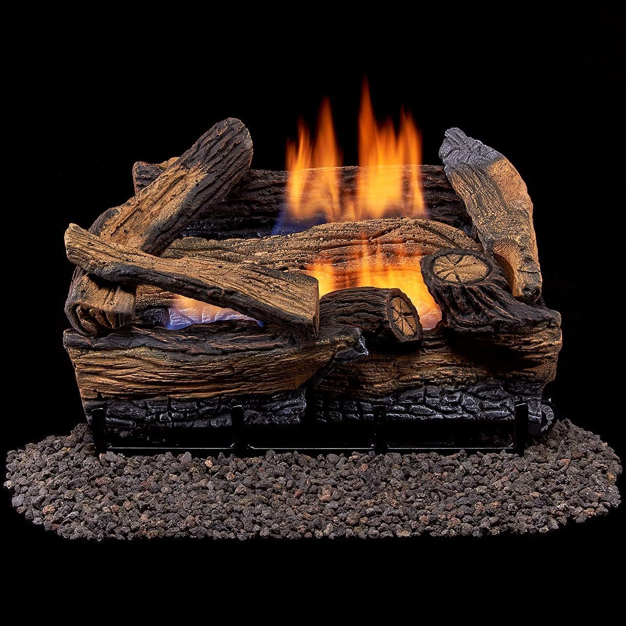 Duluth Forge Dls-18T-1 Dual Fuel Ventless Fireplace Logs Set With Thermostat, Use With Natural Gas Or Liquid Propane, 30000 Btu,