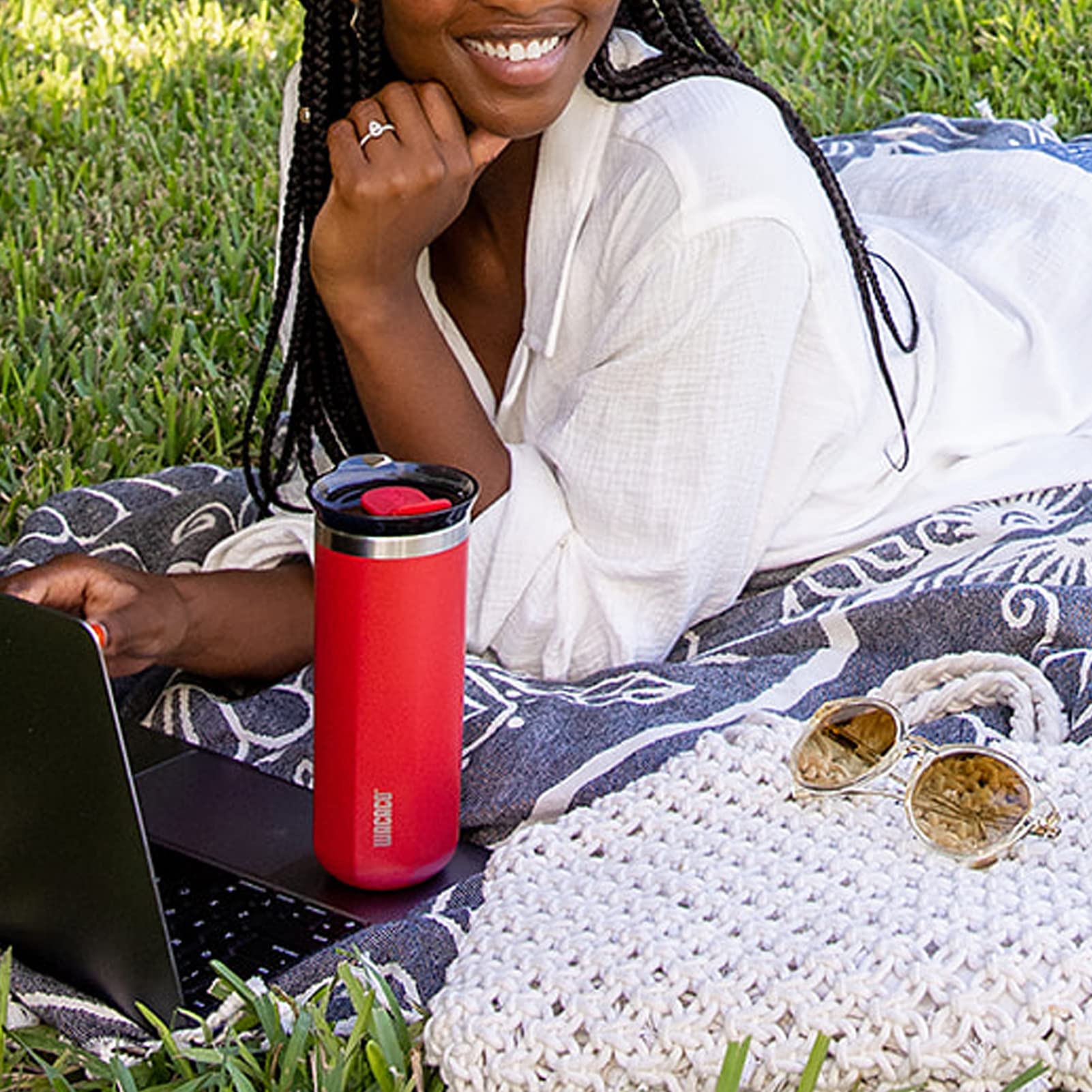 WACACO Octaroma Grande Vacuum Insulated Coffee Mug, 15 fl oz (435ml), Double-wall Stainless Steel Travel Tumbler With Drinking L