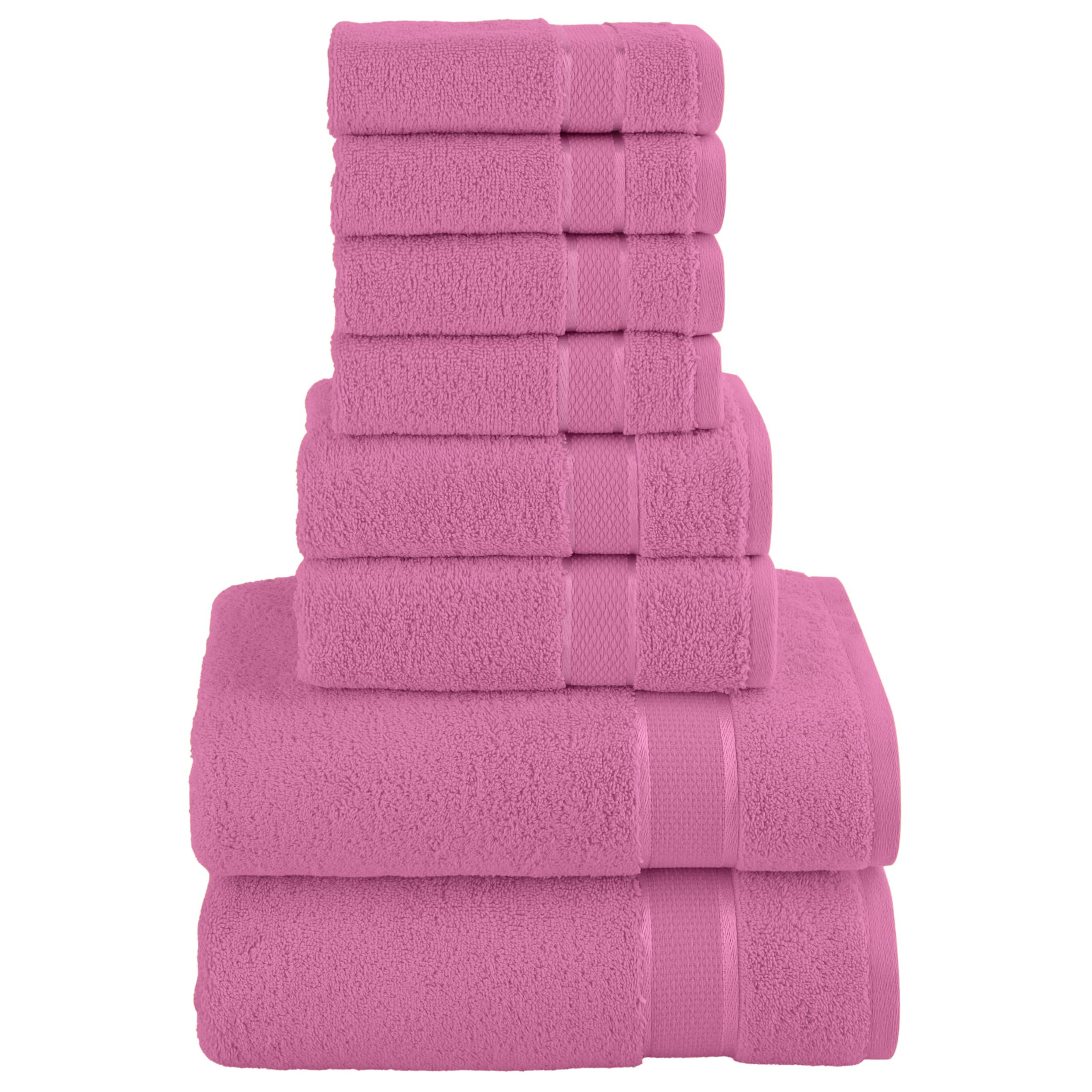Elegant Comfort Premium Cotton 8-Piece Towel Set, Includes 4 Washcloths, 2 Hand Towels And 2 Bath Towels, 100% Turkish Cotton -
