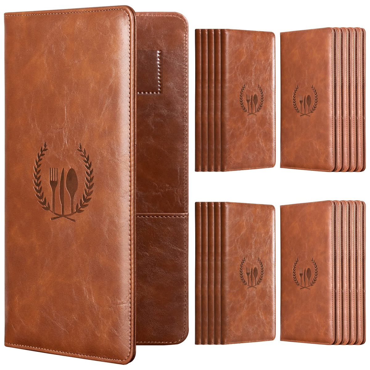 Cobak Restaurant Check Presenters, Guest Check Card Holder With Fork&Spoon Imprint, Restaurant Bill Holder, Check Presenters For