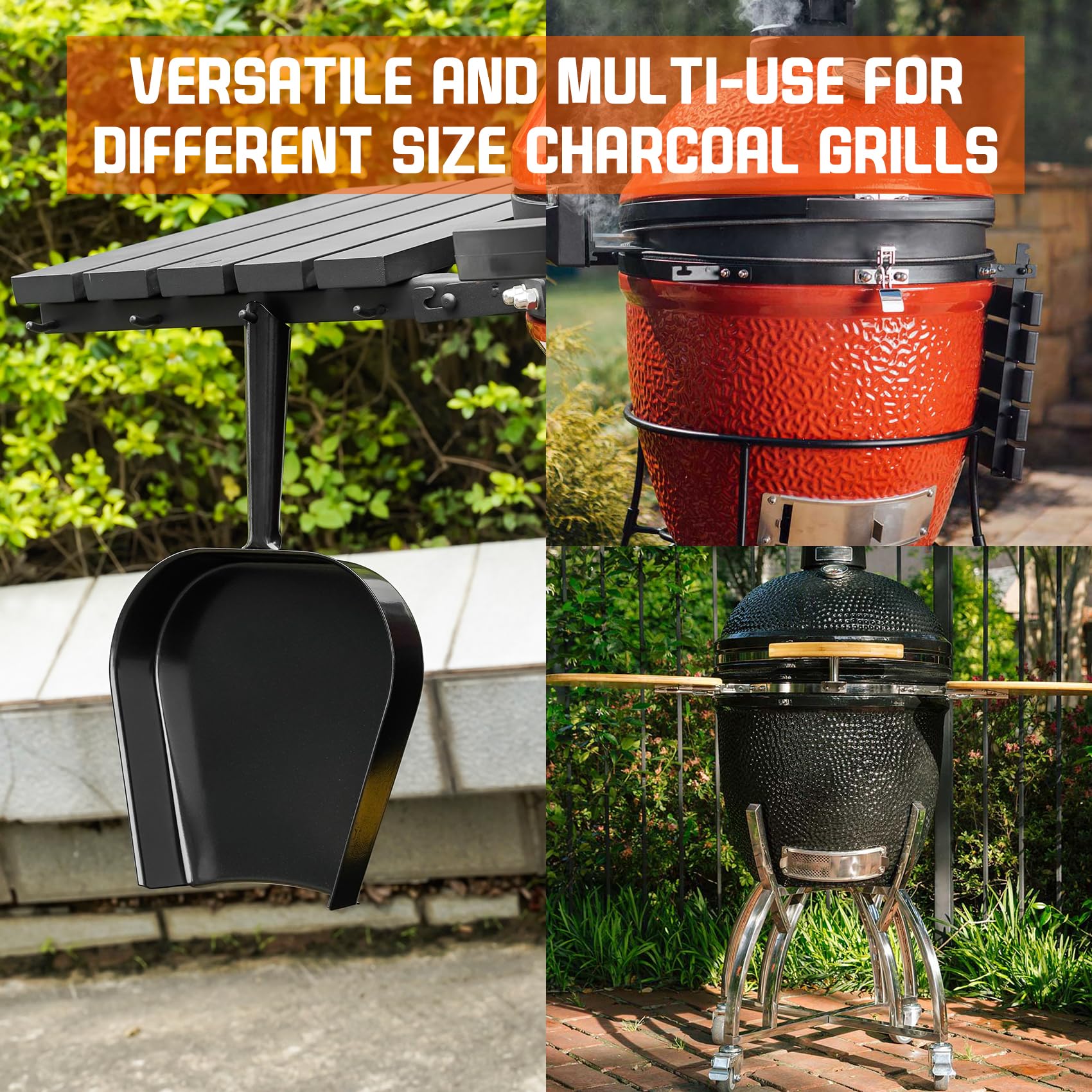 Onlyfire Barbecue Ash Removal Pan Fits for Kamado/Ceramic Grill Likes Big Green Egg  Kamado Joe Pit Boss Louisiana Grill Dome Vision Grills Char-Griller etc