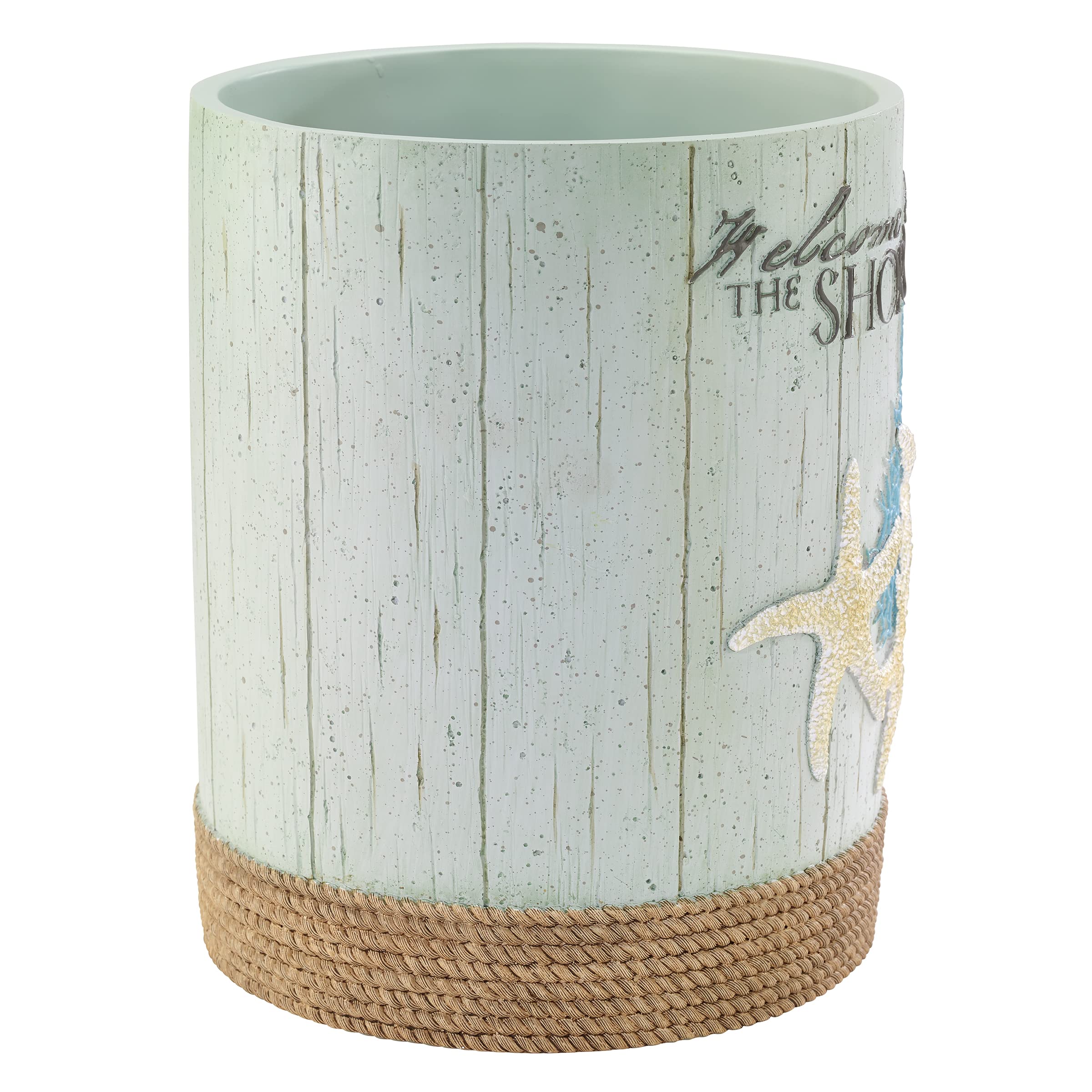 Avanti Linens - Waste Basket, Decorative Trash Can, Coastal Inspired Bathroom Decor (Beachcomber Collection)