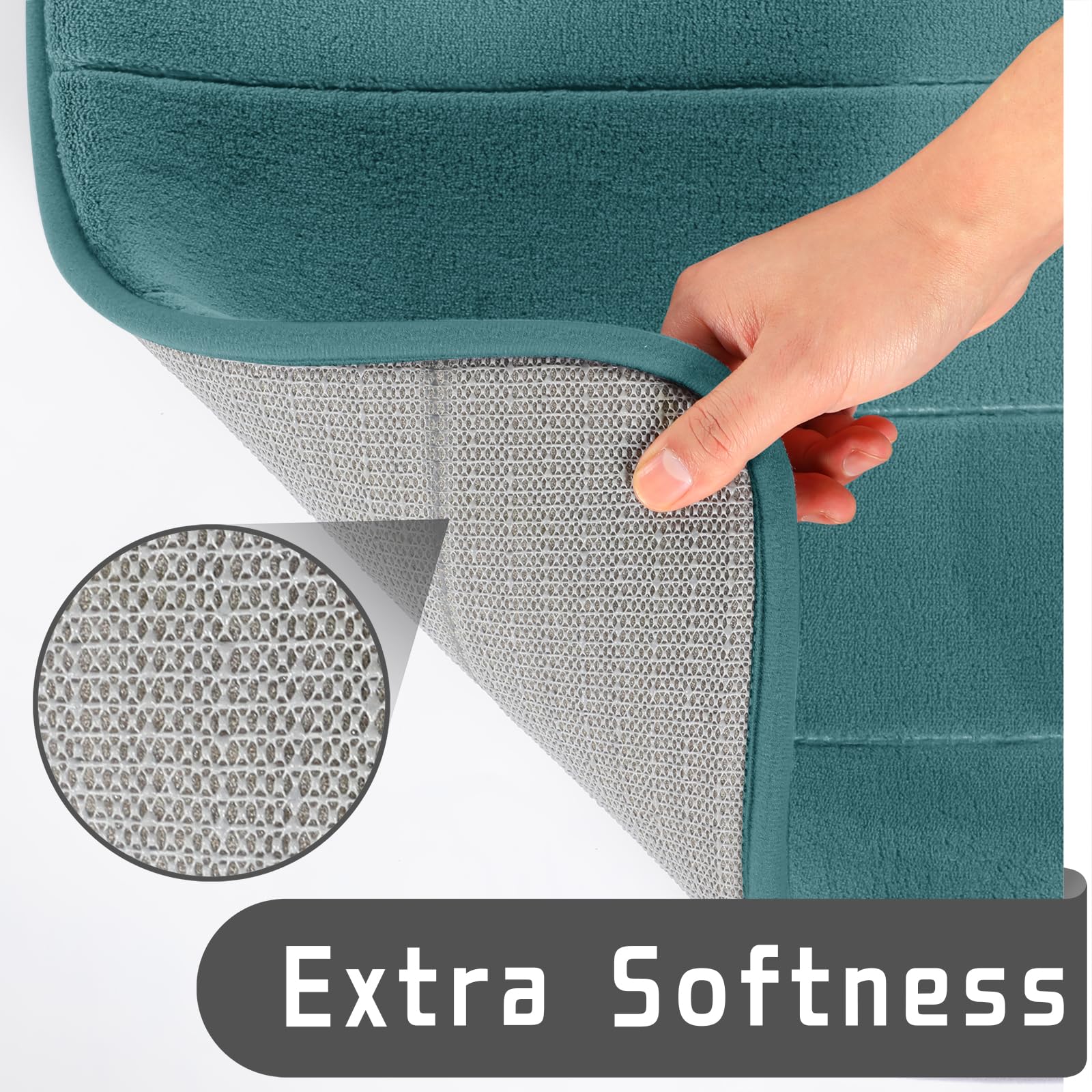 Yimobra Memory Foam Bath Mat Set, 2 Piece Soft Bathroom Rug,17X24 And 24X20.4 U-Shaped Bathroom Mat, Toilet Mats, Water Absorpti