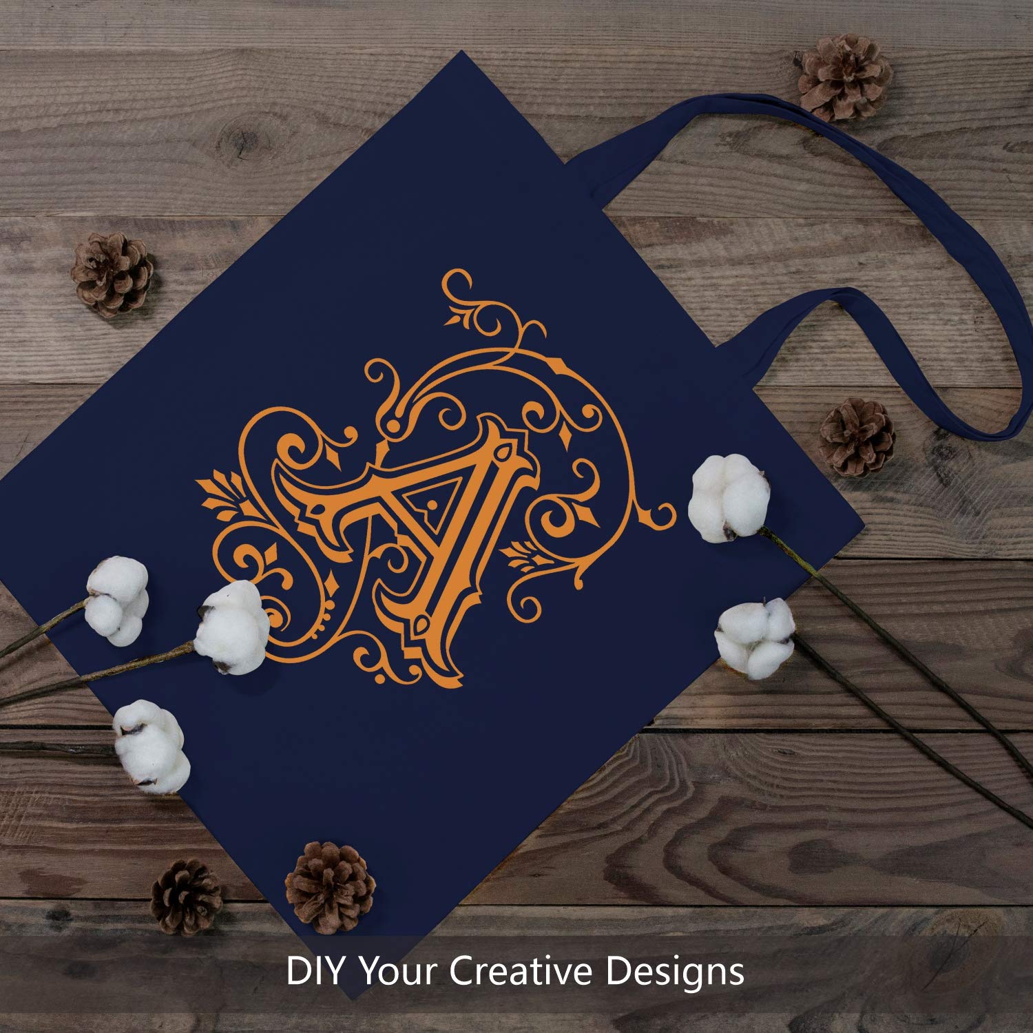 Topdesign 12-Pack Economical 16''X15'' Navy Blue Cotton Tote Bag, Lightweight Medium Reusable Grocery Shopping Cloth Bags, Suita