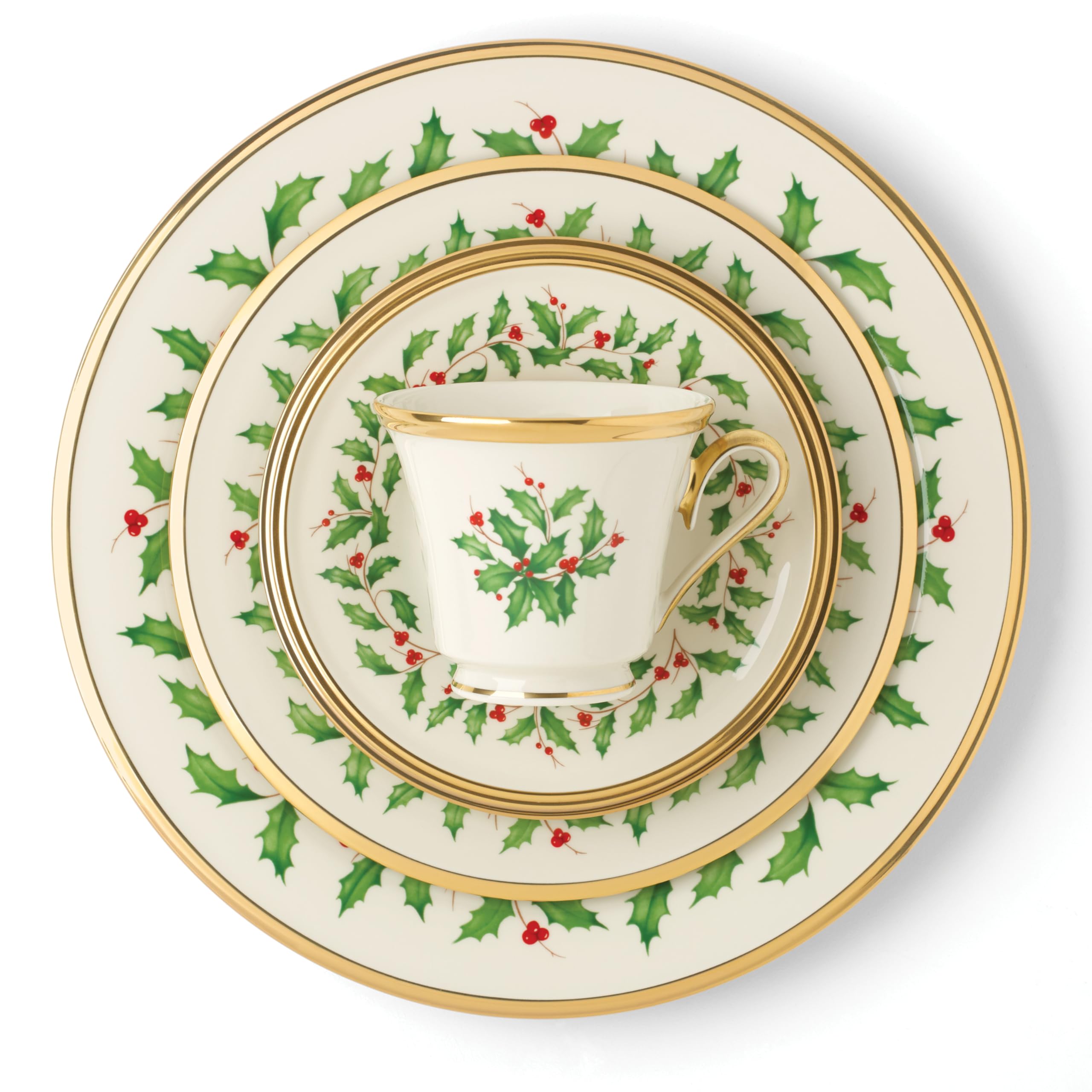 Lenox 146590600 Holiday 5-Piece Place Setting, Christmas Drinkware Set, Hosting
