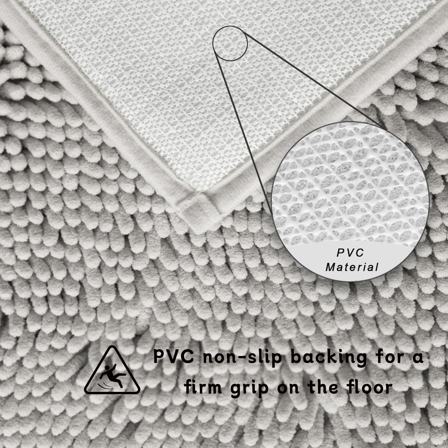 Boankodu Bathroom Rugs Sets 3 Piece, Super Soft Absorbent Bath Mat Set,With U-Shaped Toilet Rug,Strong Pvc Underside Bathroom Ru