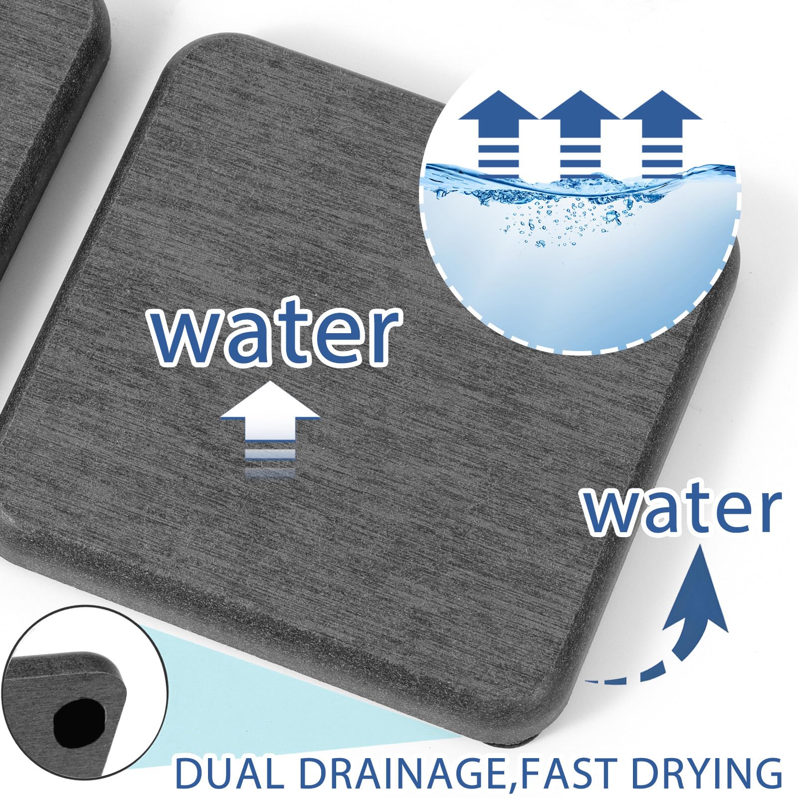 4Pcs Water Absorbing Stone Tray, Quick Drying Diatomite Stone Sink Tray, Water Absorbent Diatomite Coasters Used For Hand Soap D