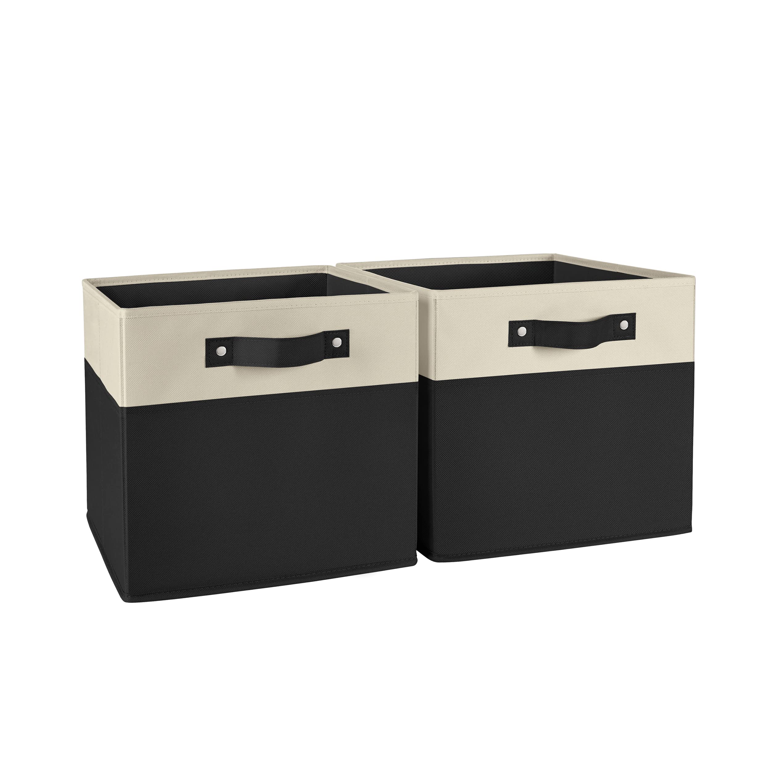 Riverridge Kids 2Pc 10.5In Two-Tone Folding Storage Bin Set - Black