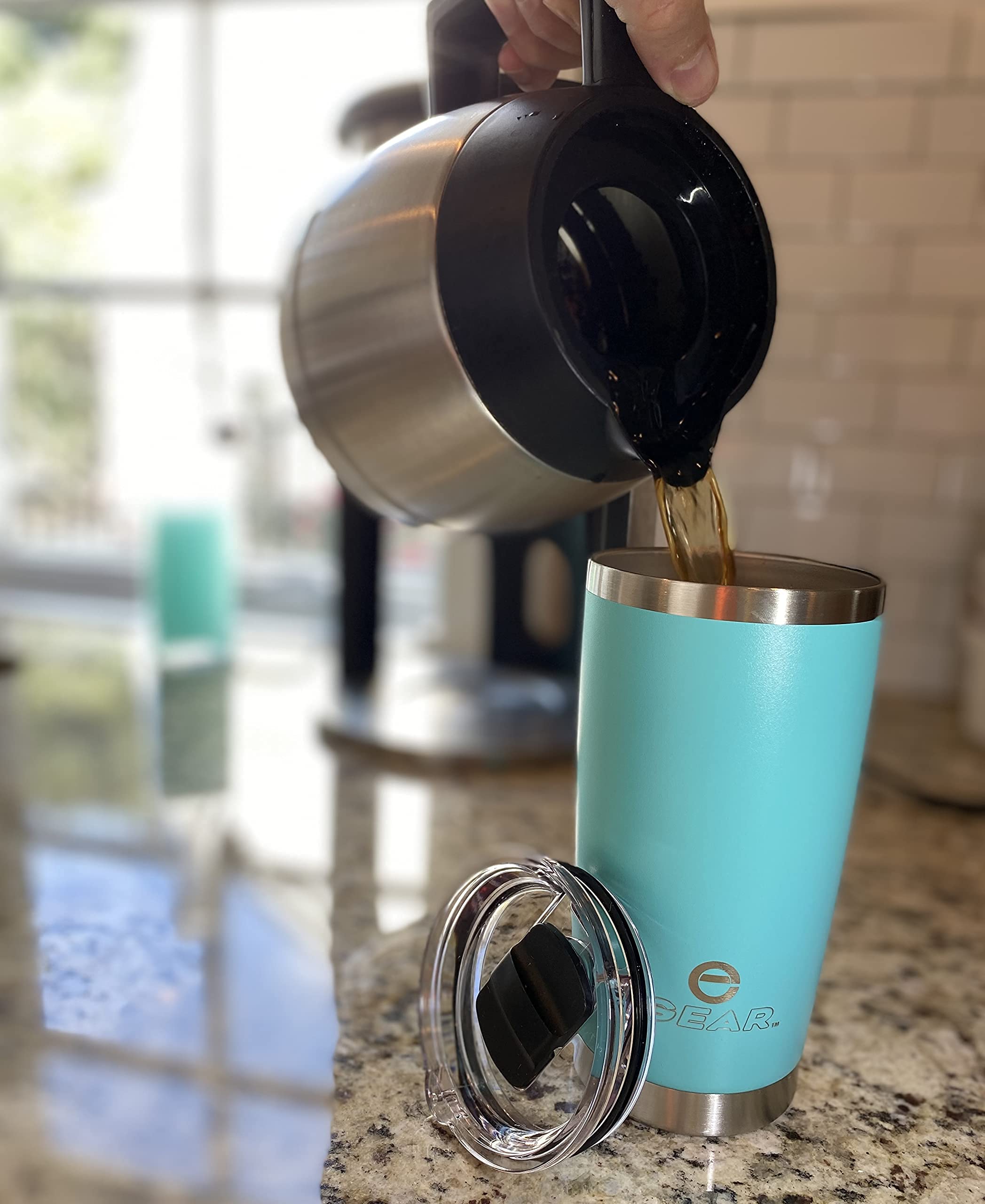 Enthusiast Gear 20 Oz Tumbler With Magnetic Slider Lid, Stainless Steel, Vacuum Insulated For Hot And Cold Drinks (Grey, 20 Oz)