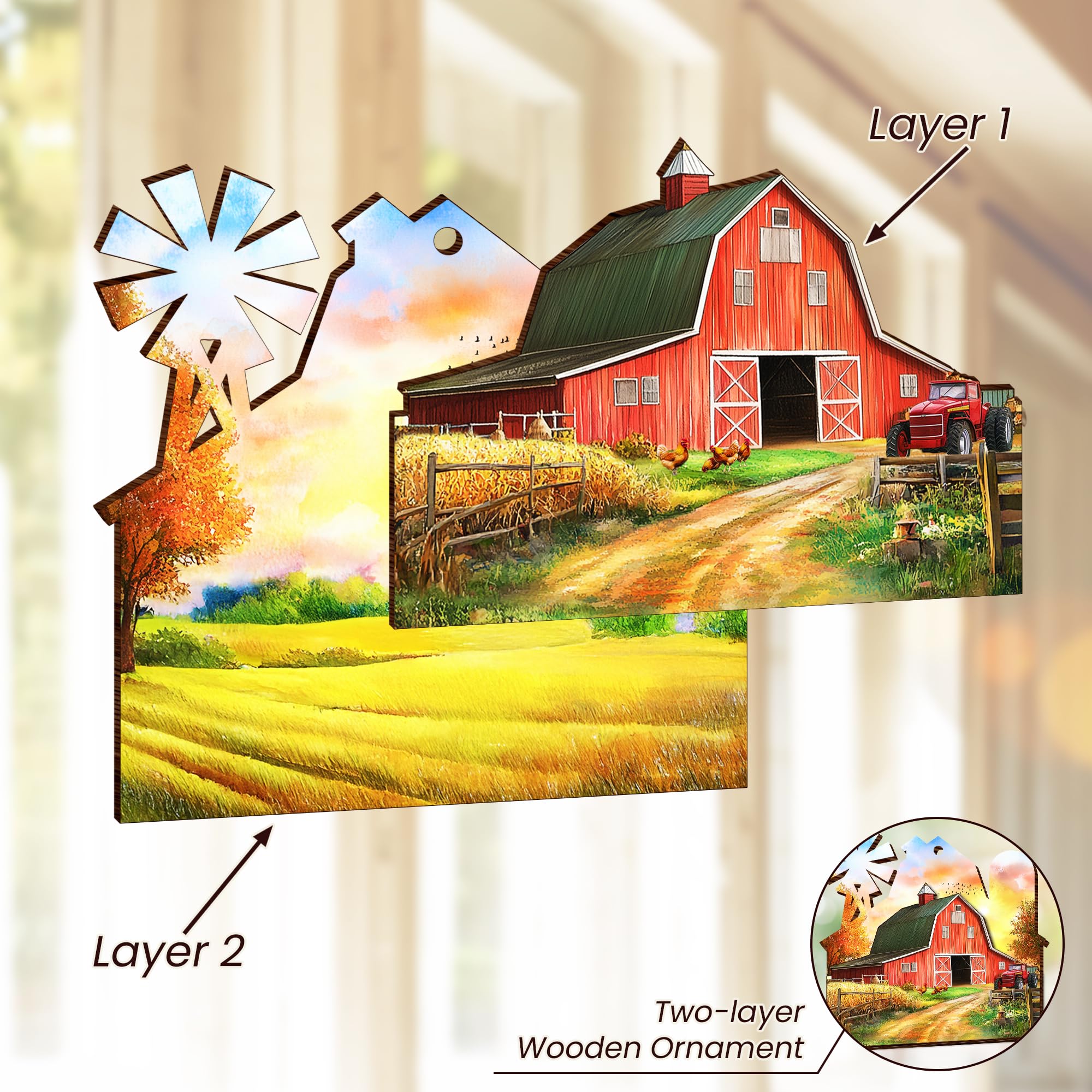 OASSIE Farmhouse Horse Gifts for Women, Men, Christmas Ornaments 2025 - Horse Gifts for Family, Friends, Farmhouse Decor - Chris