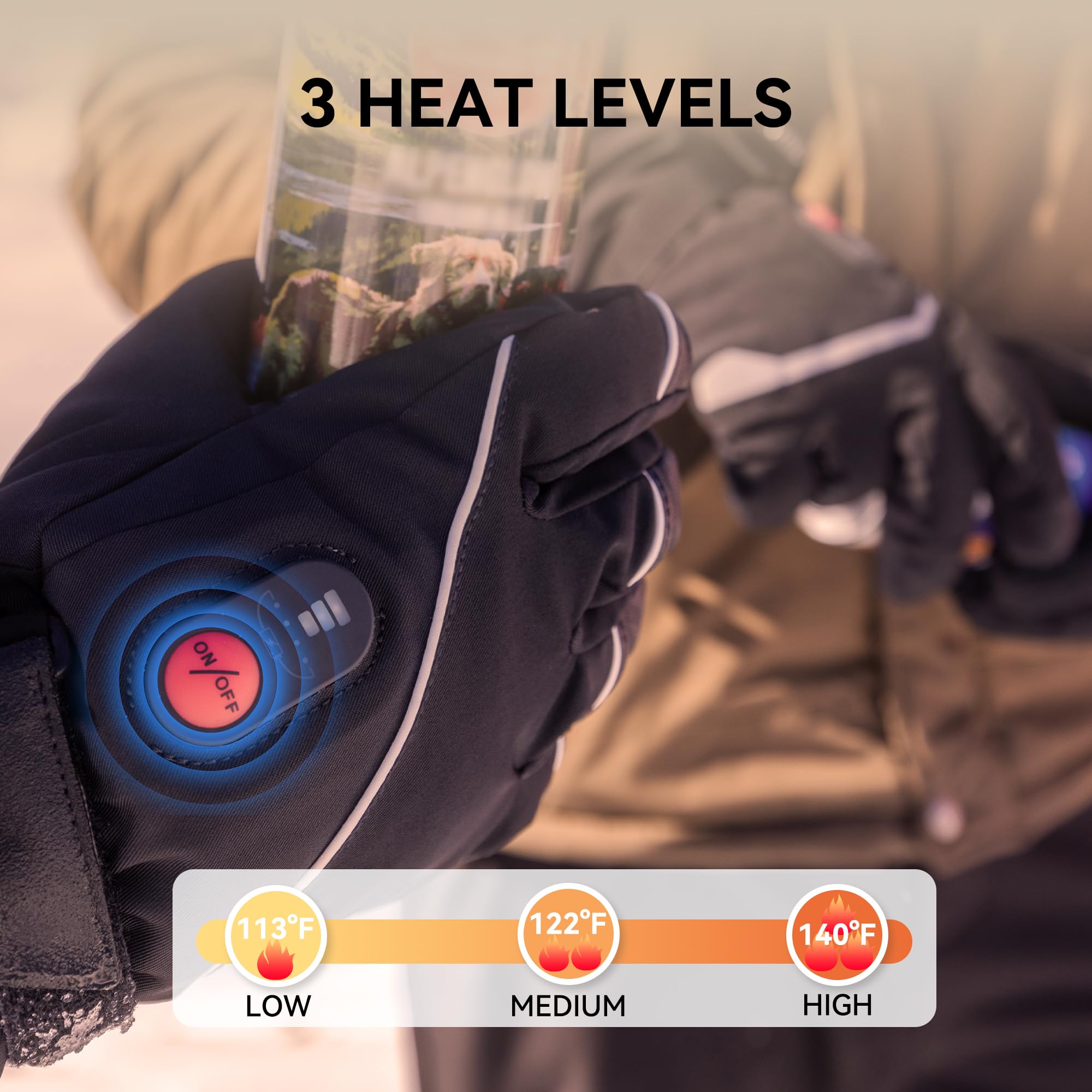Savior Heat Heated Gloves For Men Women, Rechargeable Electric Heated Gloves, Heated Skiing Gloves And Snowboarding Gloves
