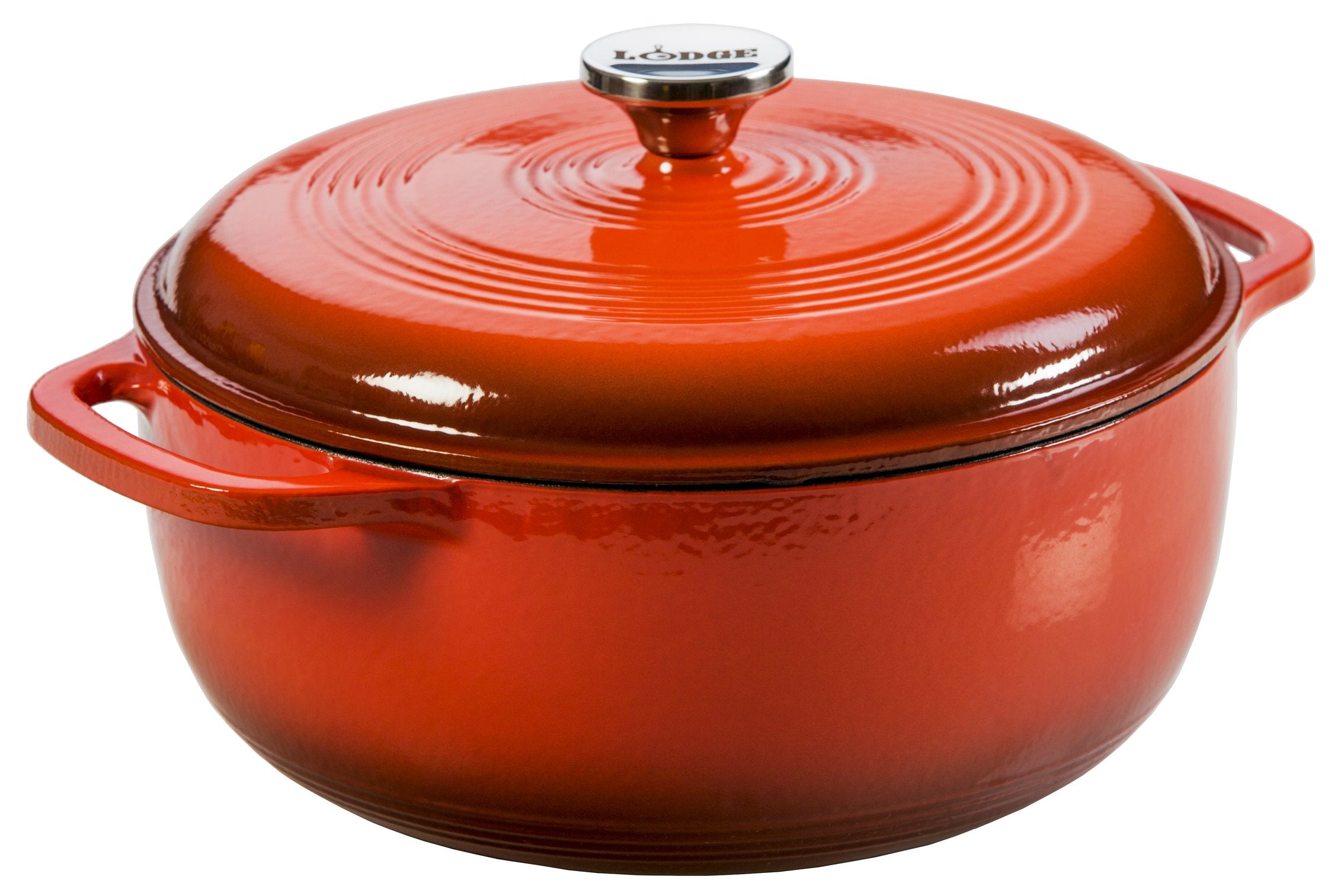 Lodge Enameled Cast Iron Dutch Oven, 6 Qt, Poppy