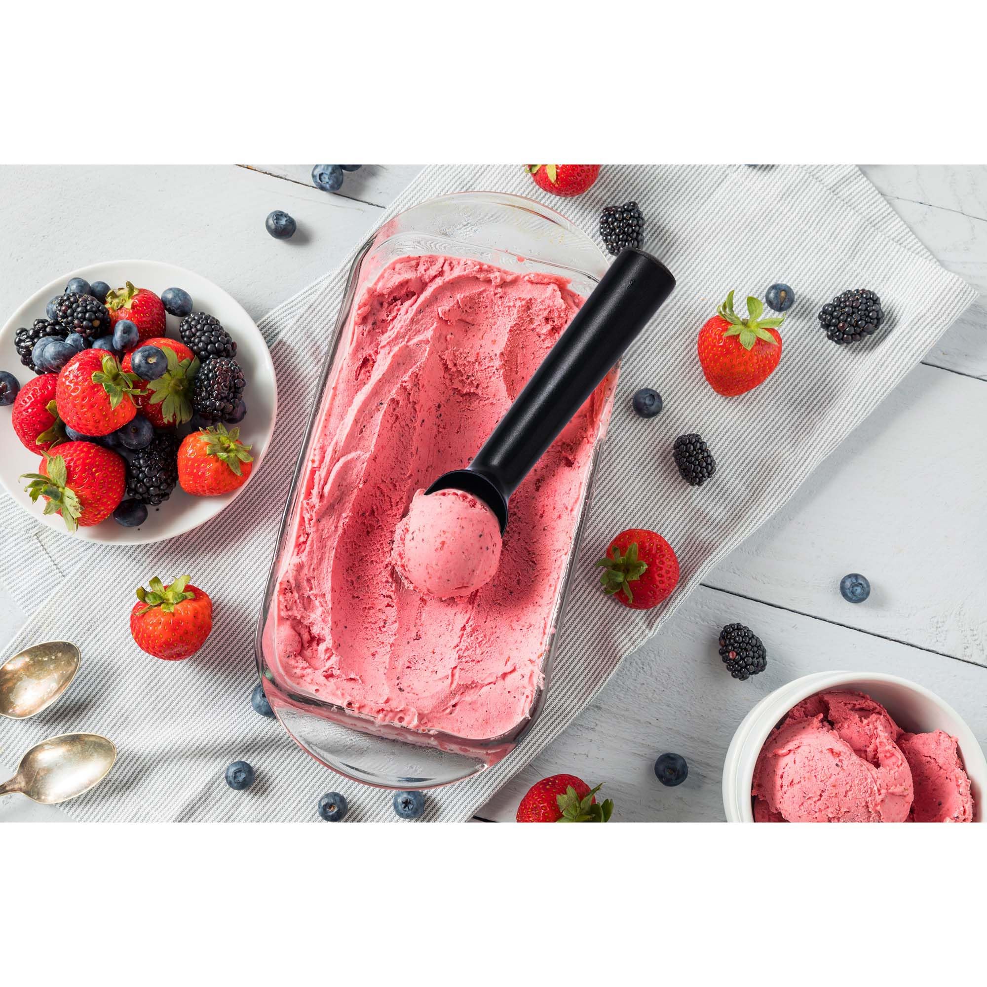 Hic Kitchen Nonstick Anti-Freeze Ice Cream And Frozen Dessert Scoop, Black