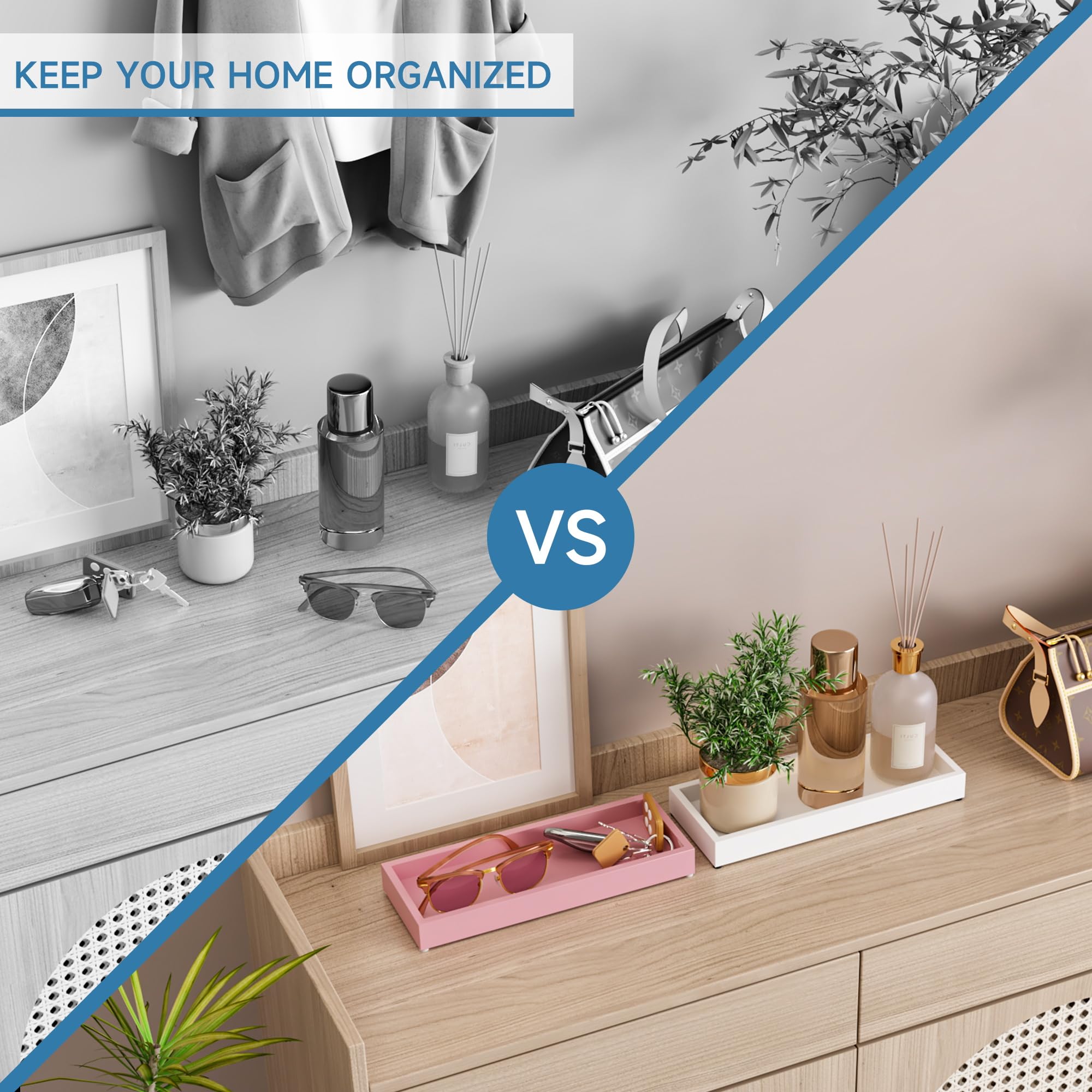 Bathroom Perfume Tray For Candle Trinket, Decor Vanity Trays For Countertop Nightstand Toilet Tank Counter Dresser Bedroom, Deco