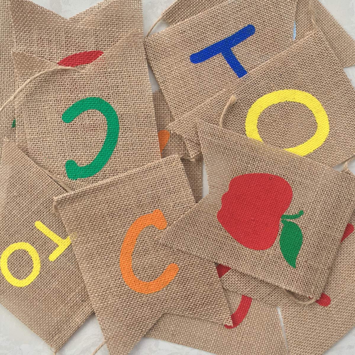 Uniwish Back To School Banner Burlap Apple Sign First Day Of School Decorations Garland Classroom Blackboard Hanging D  Cor