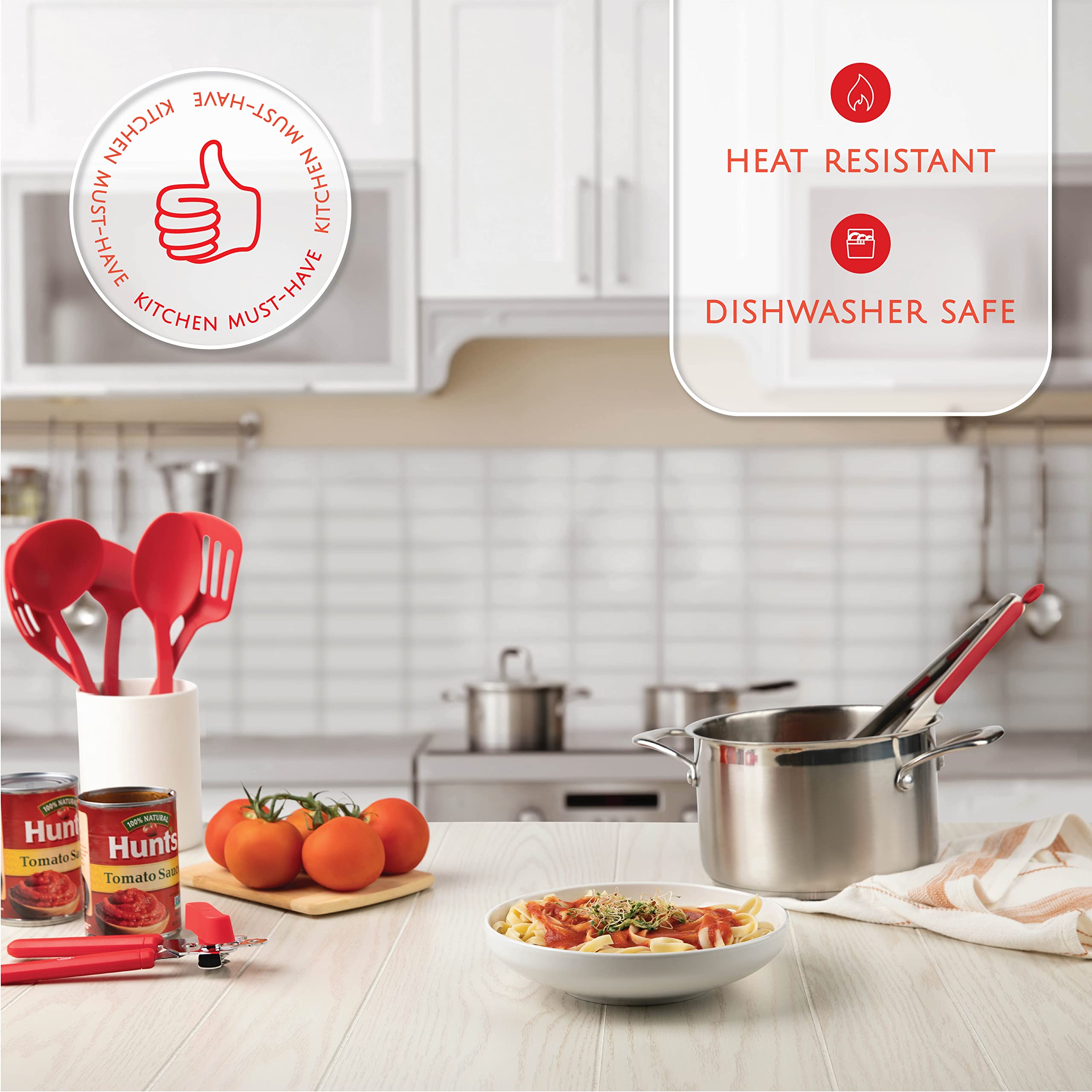 Kitchen Utensils Set, Cooking Utensil Set Kitchen Gadgets, Pots And Pans Set Nonstick And Heat Resistant, 24 Pcs Nylon And Stain