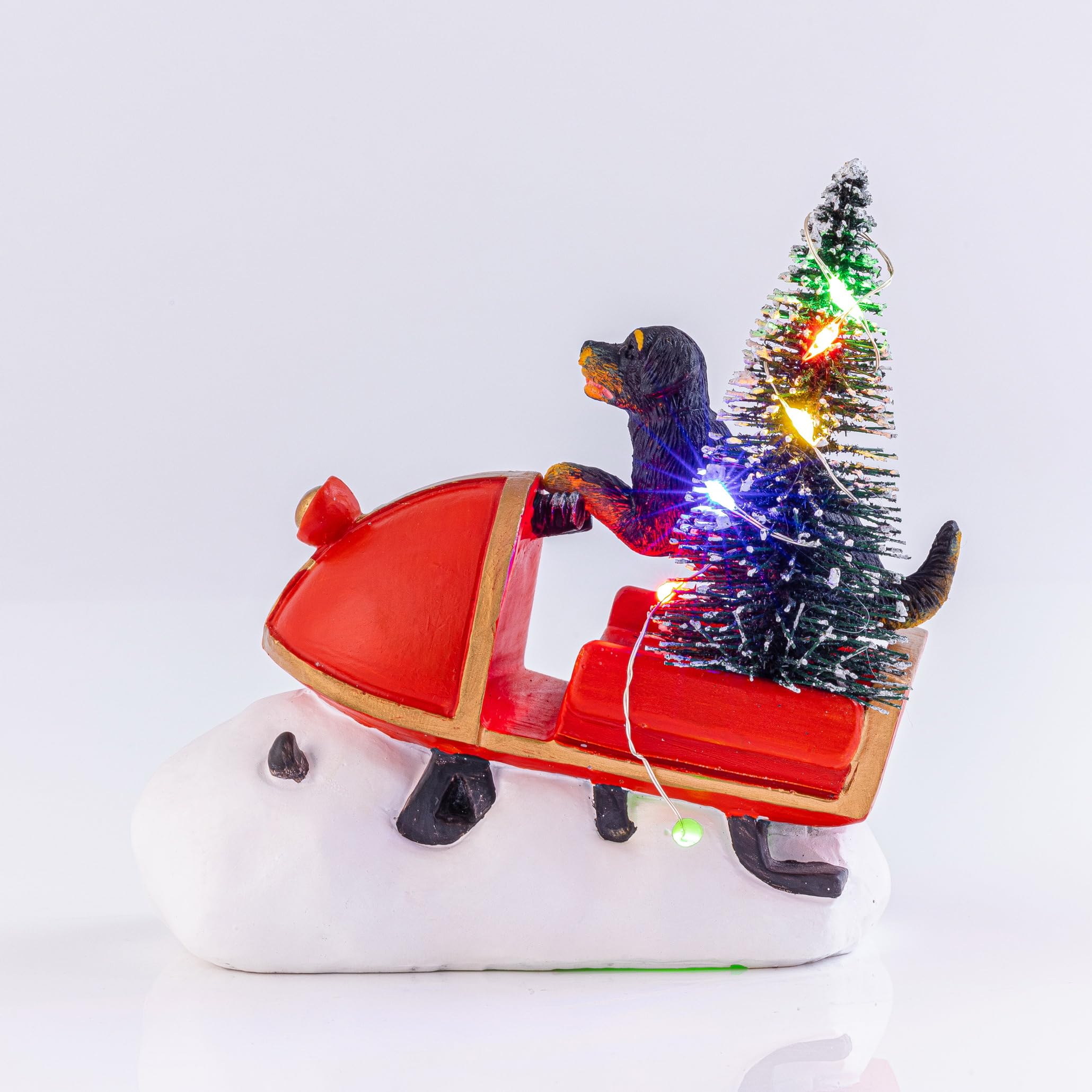 Hyrslnev Christmas Village, sled Dog Lights up The Christmas Tree, Suitable for Christmas Parties, New Year Home Decoration, etc