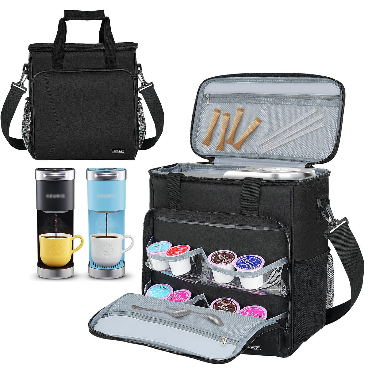 Leforz Travel Coffee Maker Carrying Bag Compatible With Keurig K-Mini Or K-Mini Plus, Single Serve Coffee Maker Portable Storage
