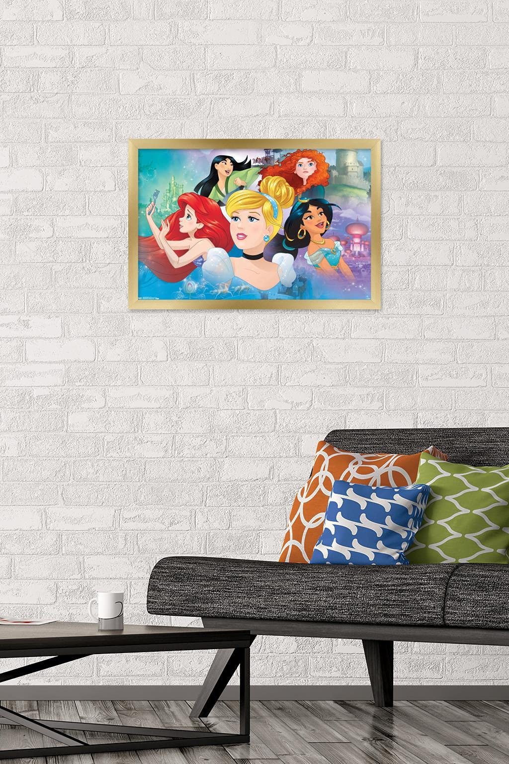 Trends International Disney Princess - Gaze Wall Poster, 14.72'' X 22.37'', Gold Framed Version