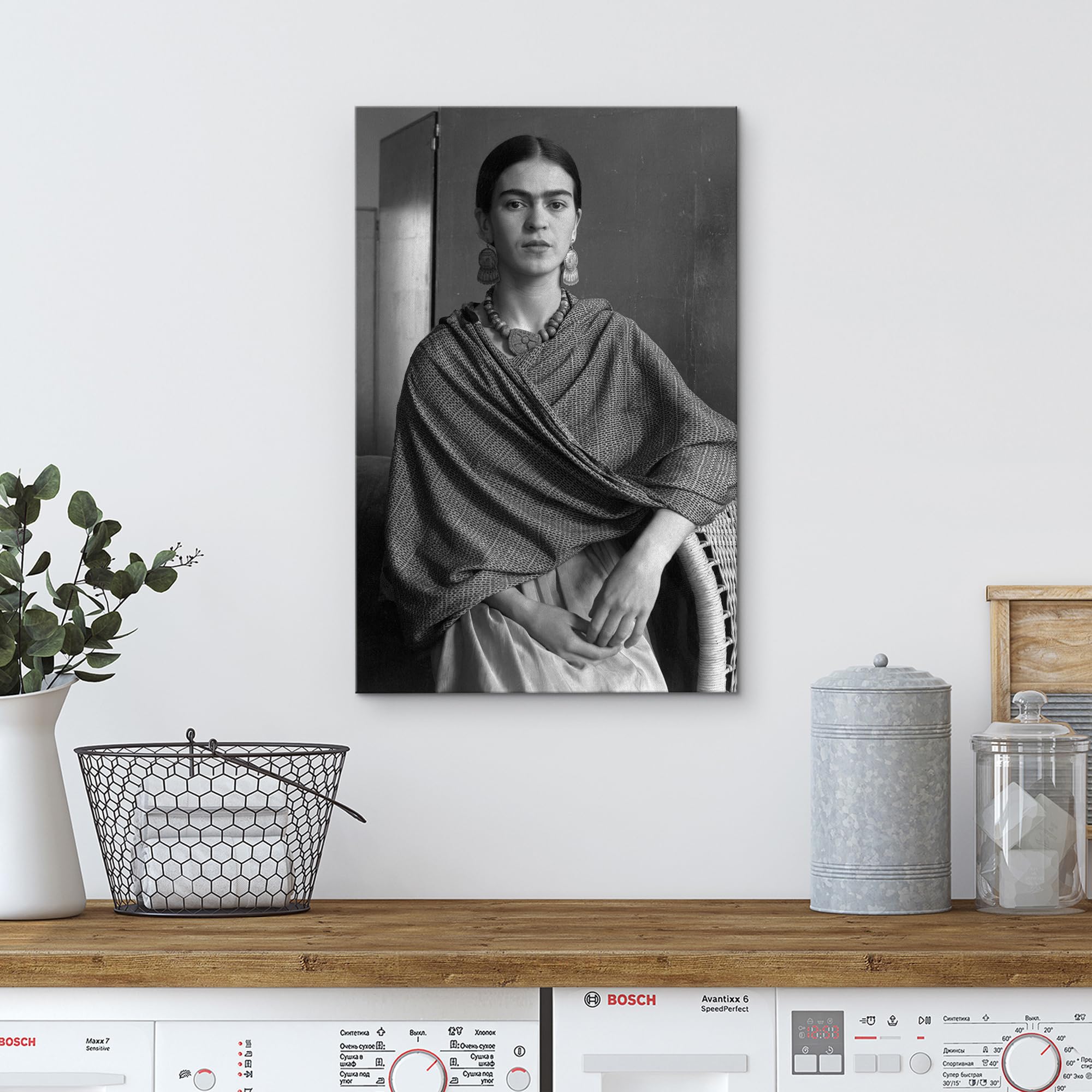 Wall26 Canvas Print Wall Art Mexican Master Artist Black & White Frida Kahlo Historic Classic Photography Realism Traditional Po