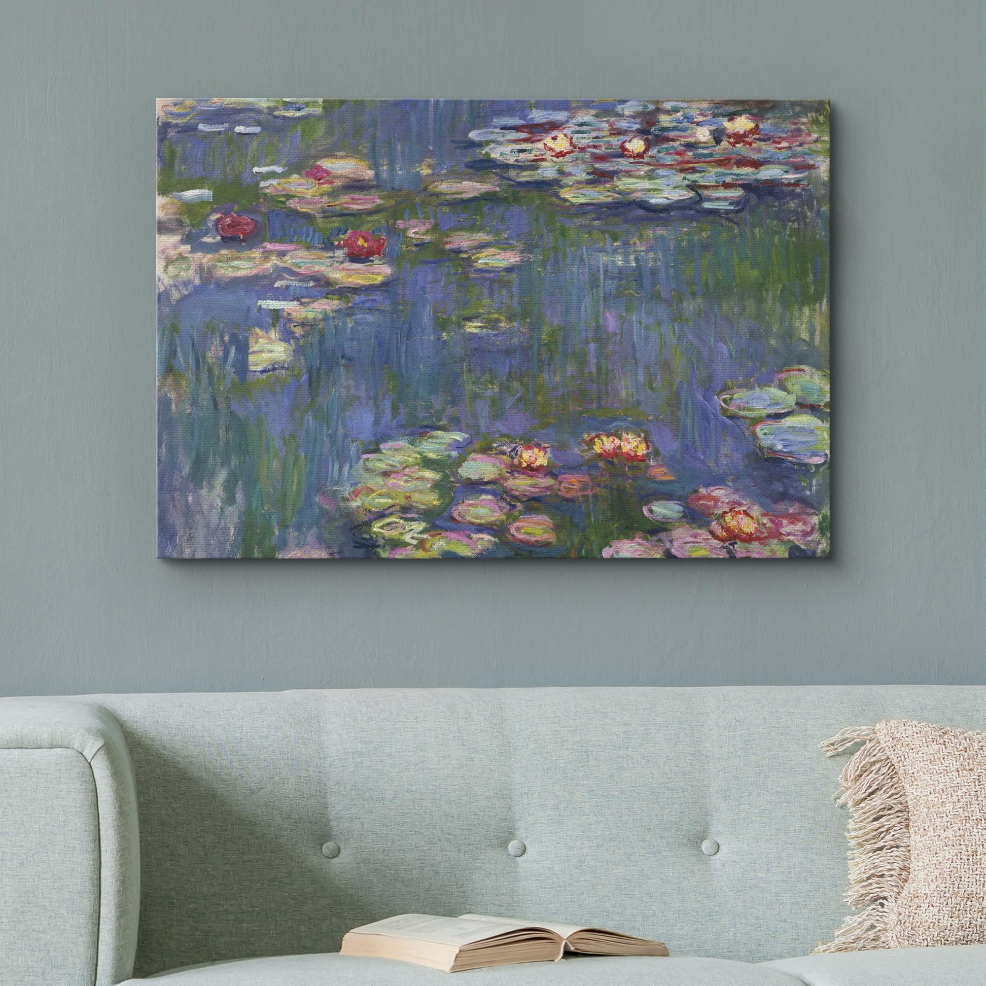 Wall26 Canvas Wall Art - Famous Painting Of Water Liliesby Claude Monet - Giclee Print Gallery Wrap Modern Home Art Ready To Han