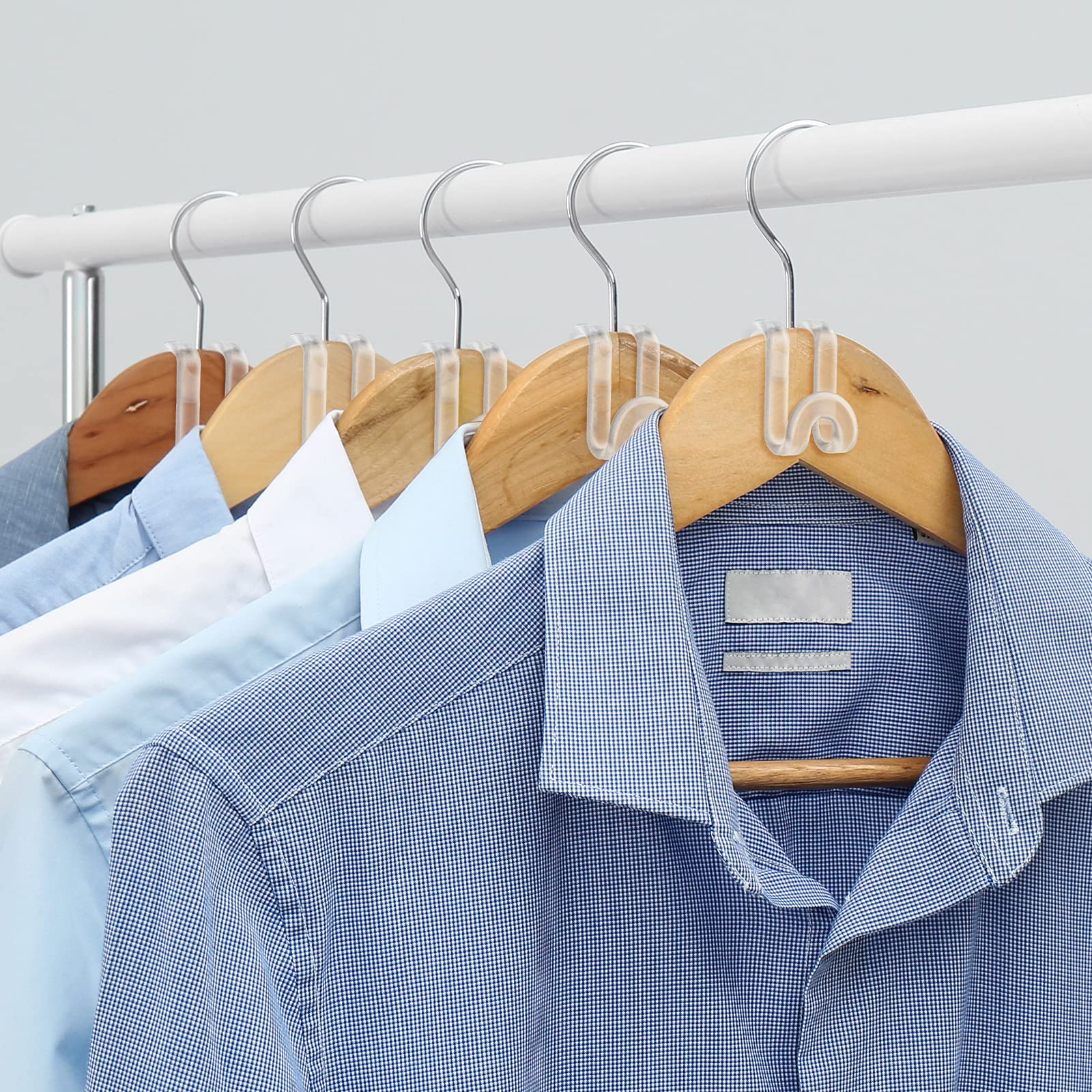 Jetec 48 Pieces Clothes Hanger Connector Hooks Extender Clips Clothes Hanger Hooks Extenders For Closet Space Saving Cascading V