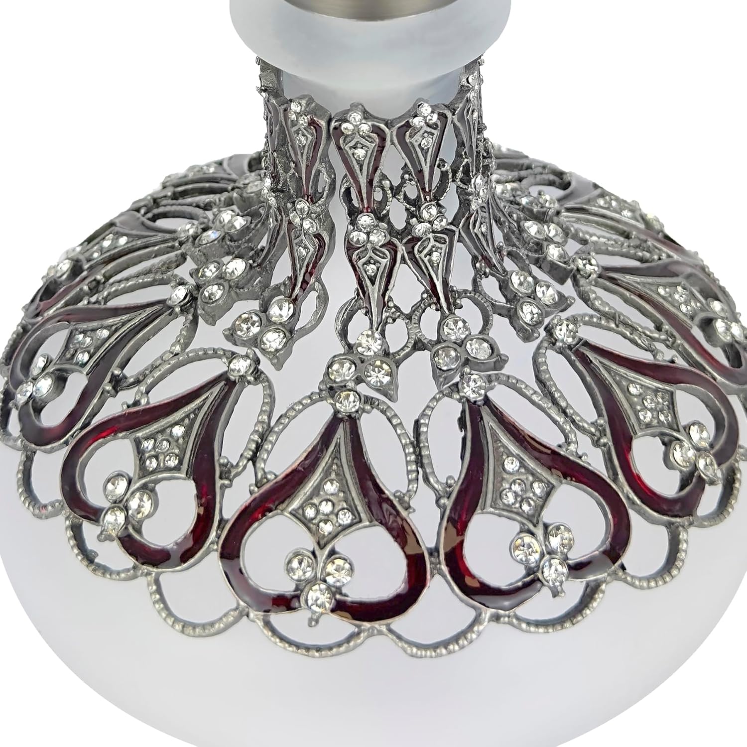 Oriana Soap Dispenser – Elegant 9 oz Frosted Glass Bathroom Decor with Rhinestone Pump