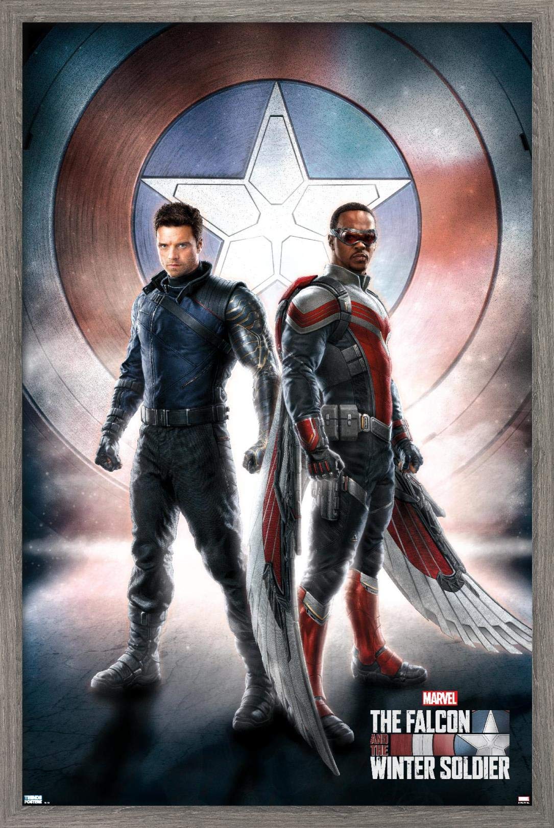 Trends International Marvel Television - Falcon And Winter Soldier - One Sheet Wall Poster, 22.375'' X 34'', Barnwood Framed Ver