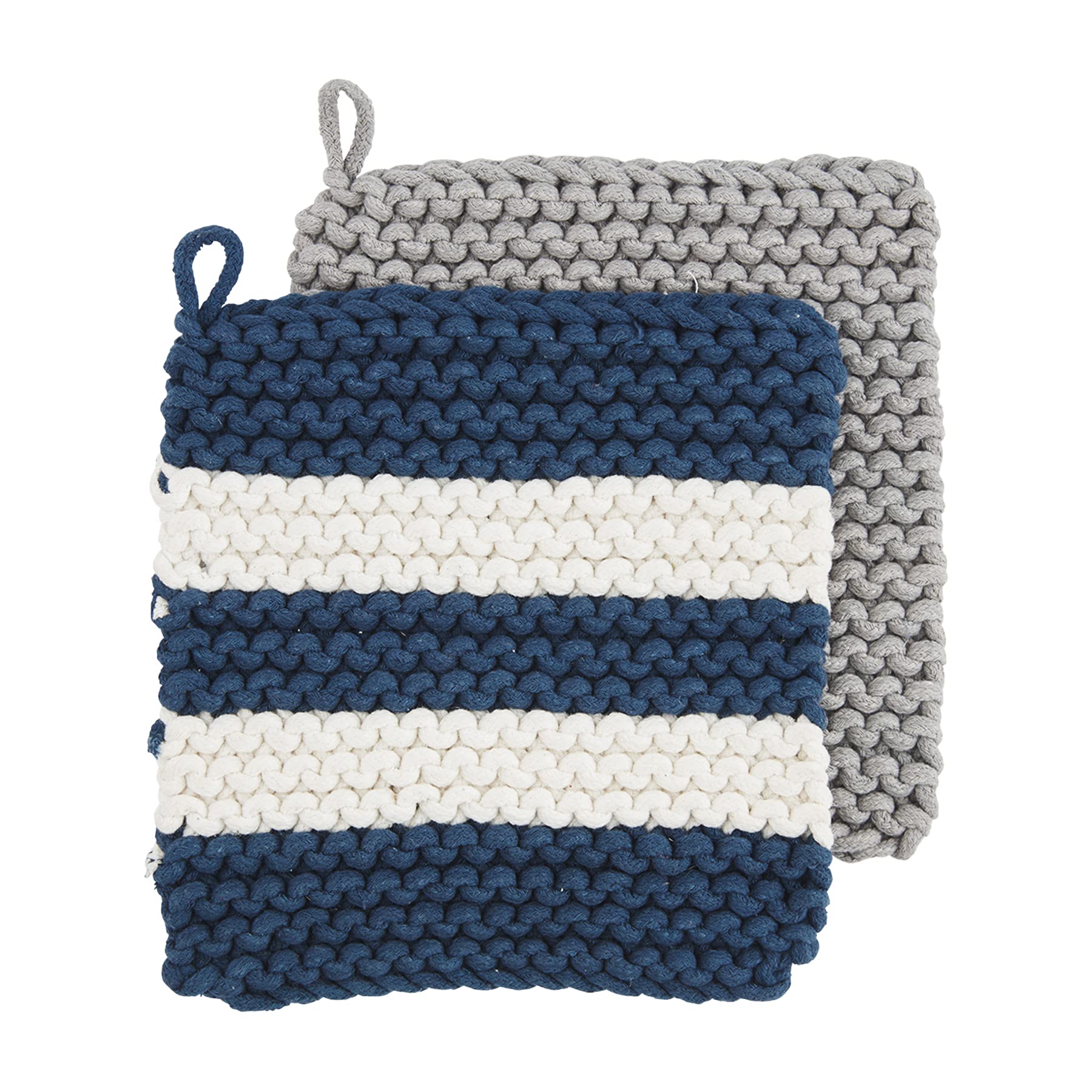 Mud Pie Crochet Pot Holder, Stripe, 8'' X 8''
