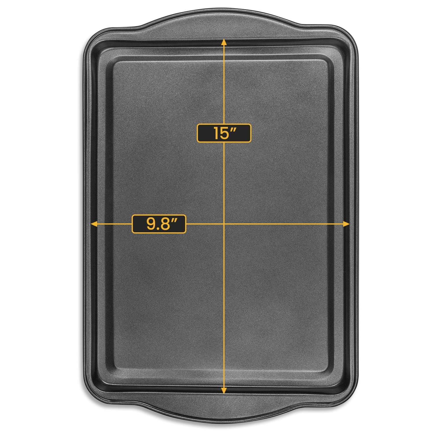 Decorrack 2 Pack Non-Stick Baking Sheet, 15 X 10 Inch Jelly Roll Pan And Cookie Baking Tray, Heavy Duty Bakeware For Oven (Pack