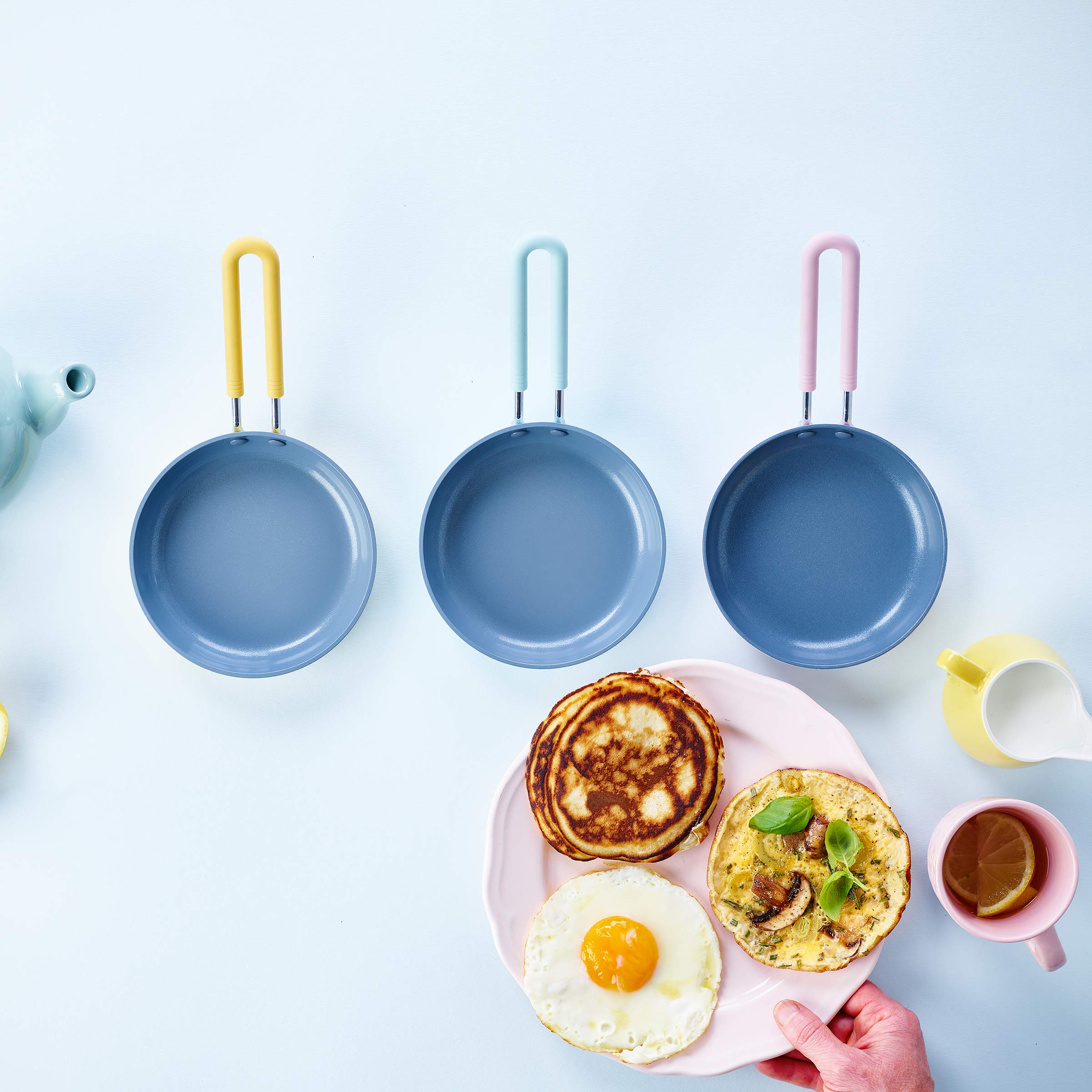 Greenpan Mini Healthy Ceramic Nonstick, 5'' Round Egg Pan, Pfas-Free, Dishwasher Safe, Stay Cool Handle, Yellow