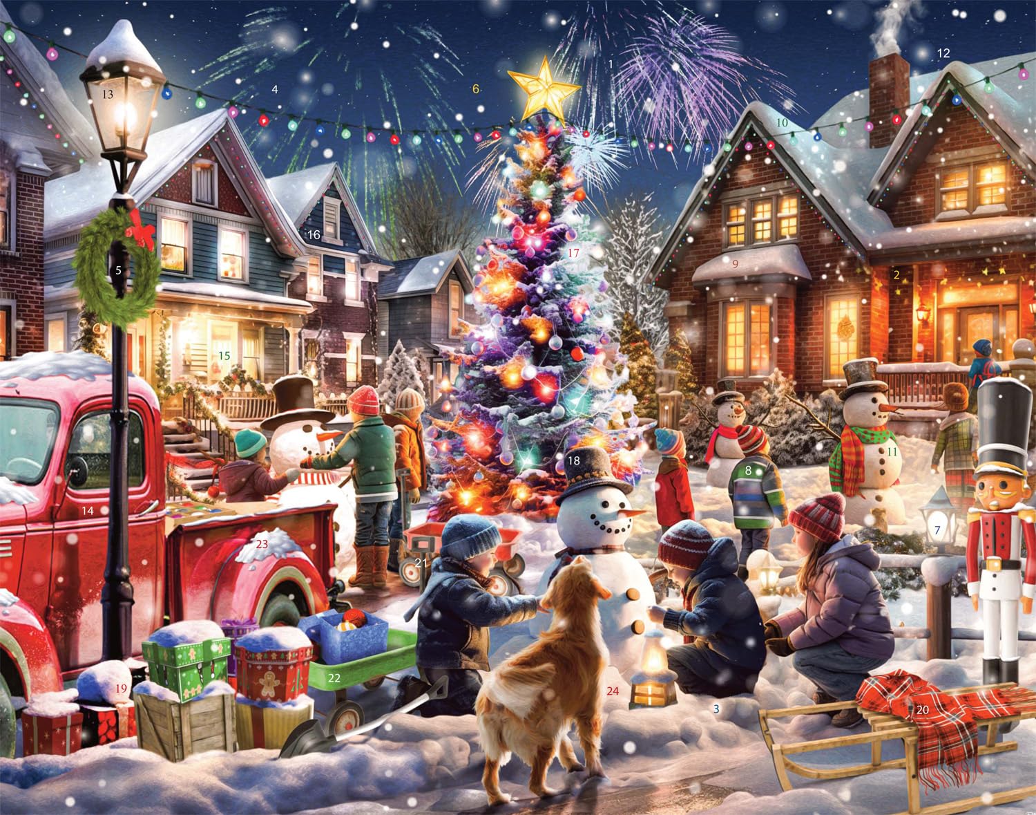 Snowman Contest Advent Calendar (Christmas Countdown Calendar) with Twas the Night Before Christmas Poem by Vermont Christmas Co