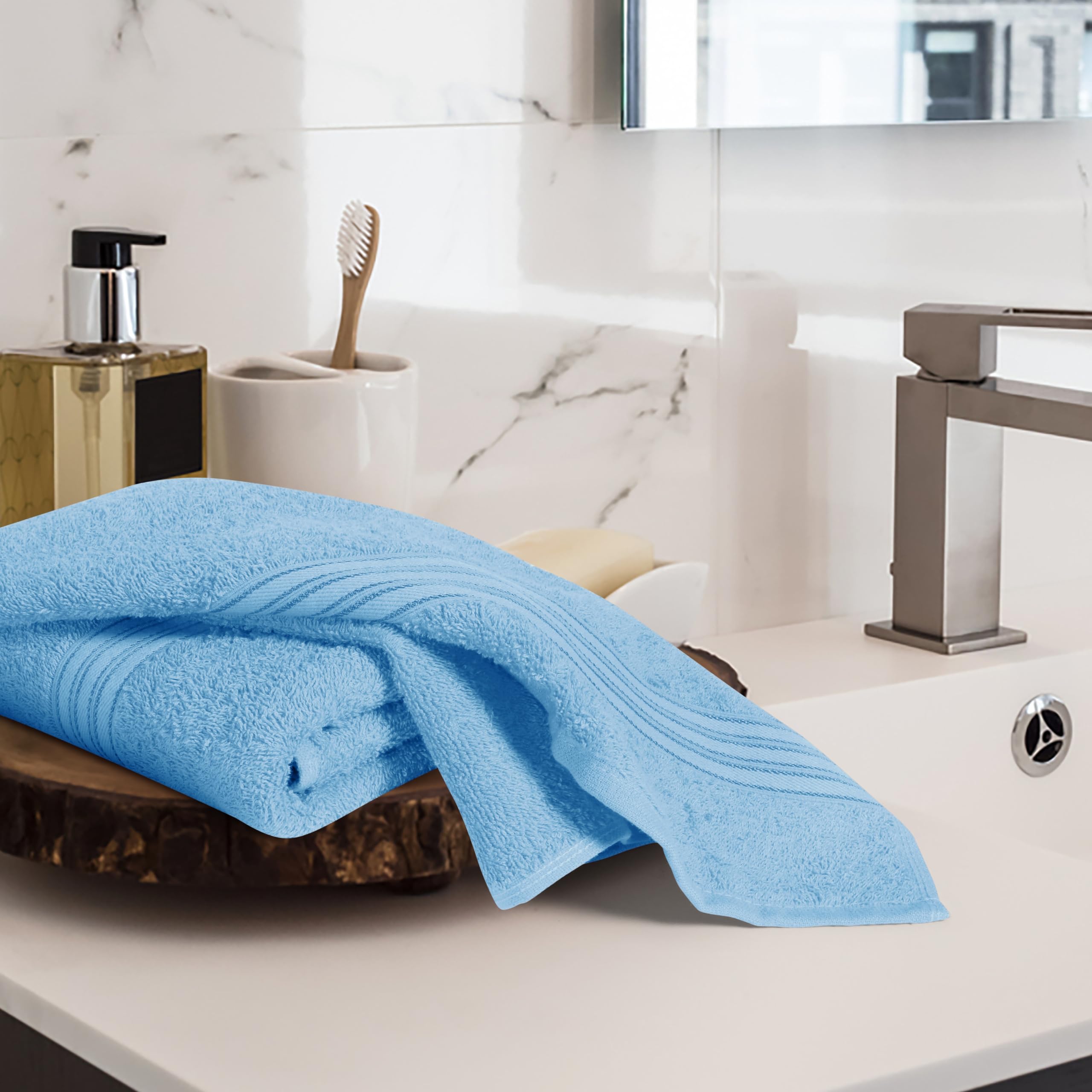 Boutiquo Ultra Soft Cotton 6 -Piece Hand Towel Set 16X24 Inch, Ideal For Use In Bathroom, Kitchen, Gym, Spa & General Cleaning,