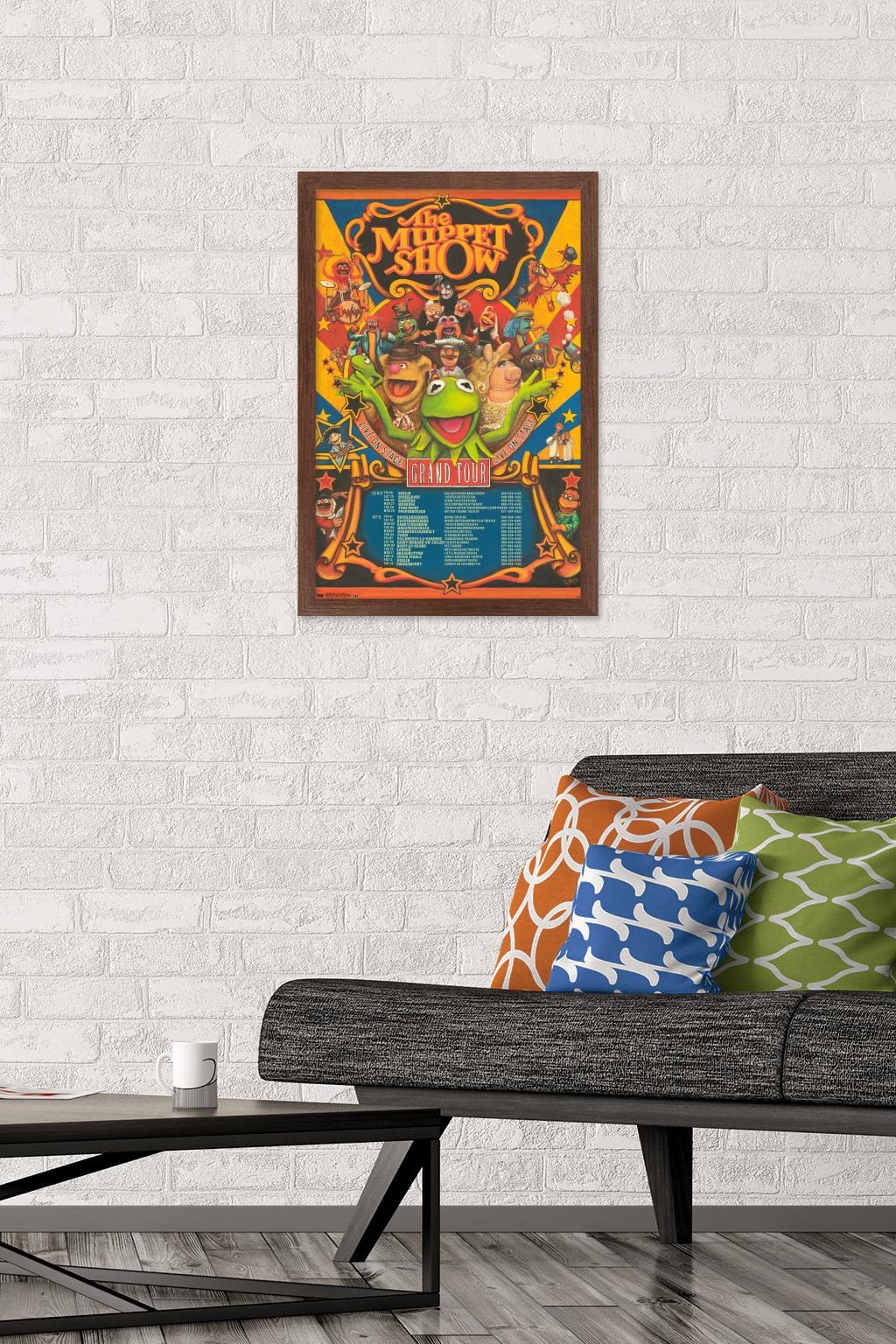 Trends International Disney The Muppets: Most Wanted - Grand Tour Wall Poster, 14.725'' X 22.375'', Mahogany Framed Version