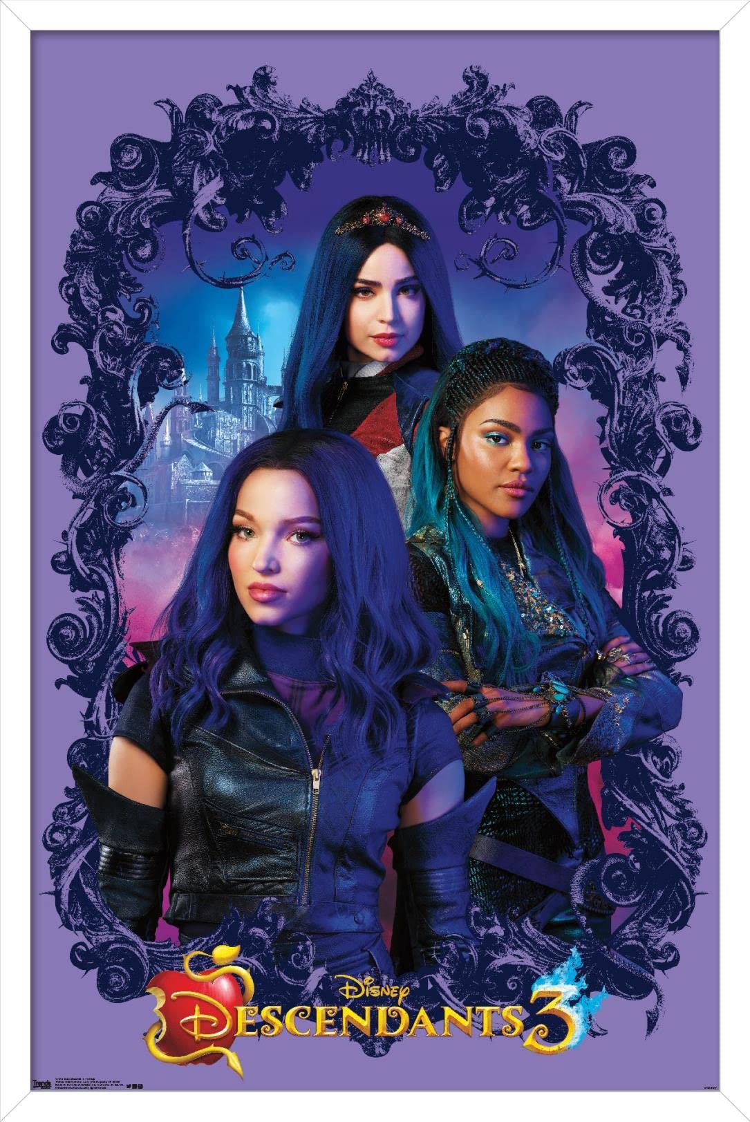 Trends International Disney Descendants 3 - Group Wall Poster, 22.375'' X 34'', White Framed Version