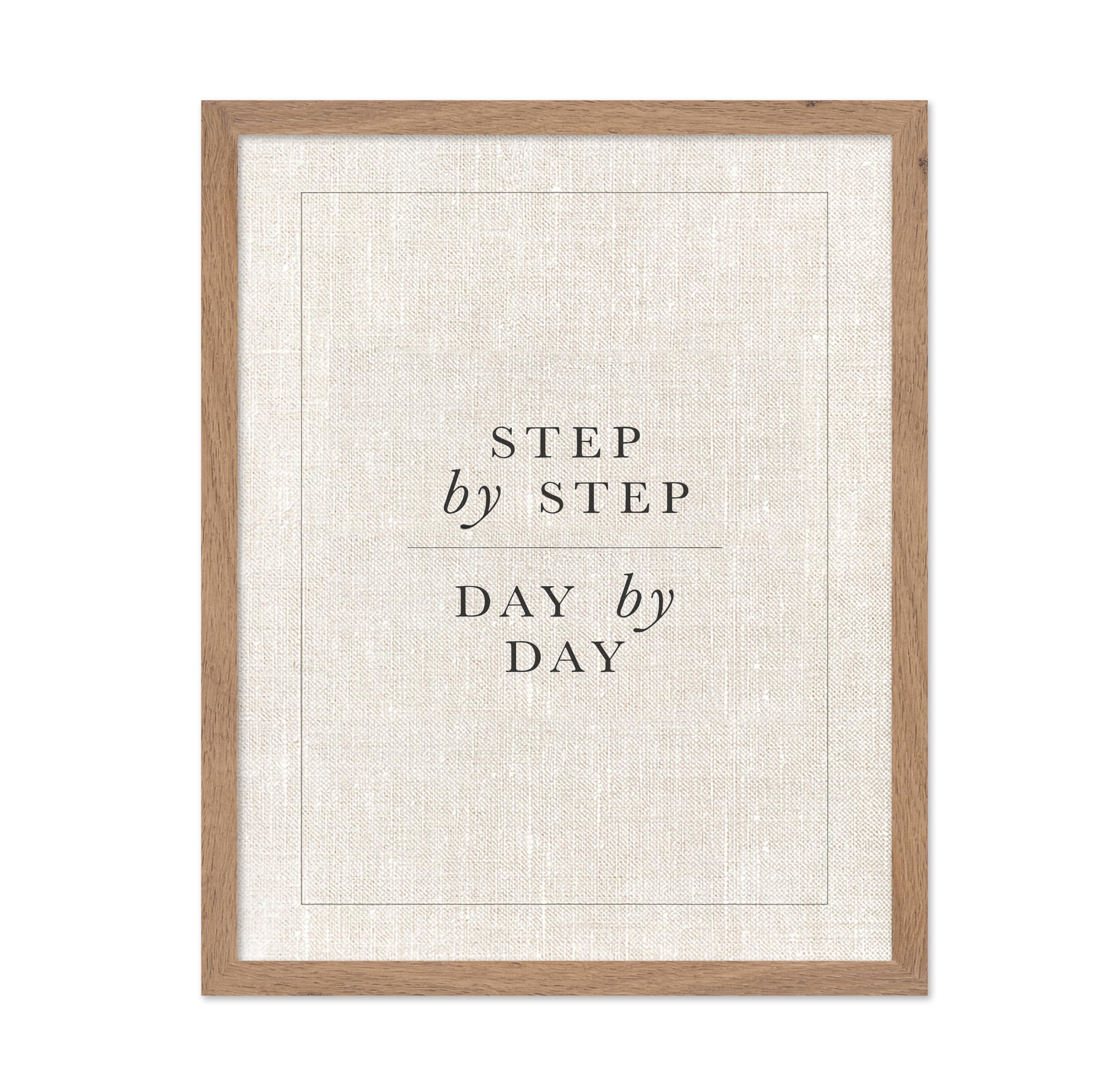 Poster Master Motivational Poster - Retro Inspirational Print - Step by Step, Minimalist, Reminder, Positive Quotes - Gift for A